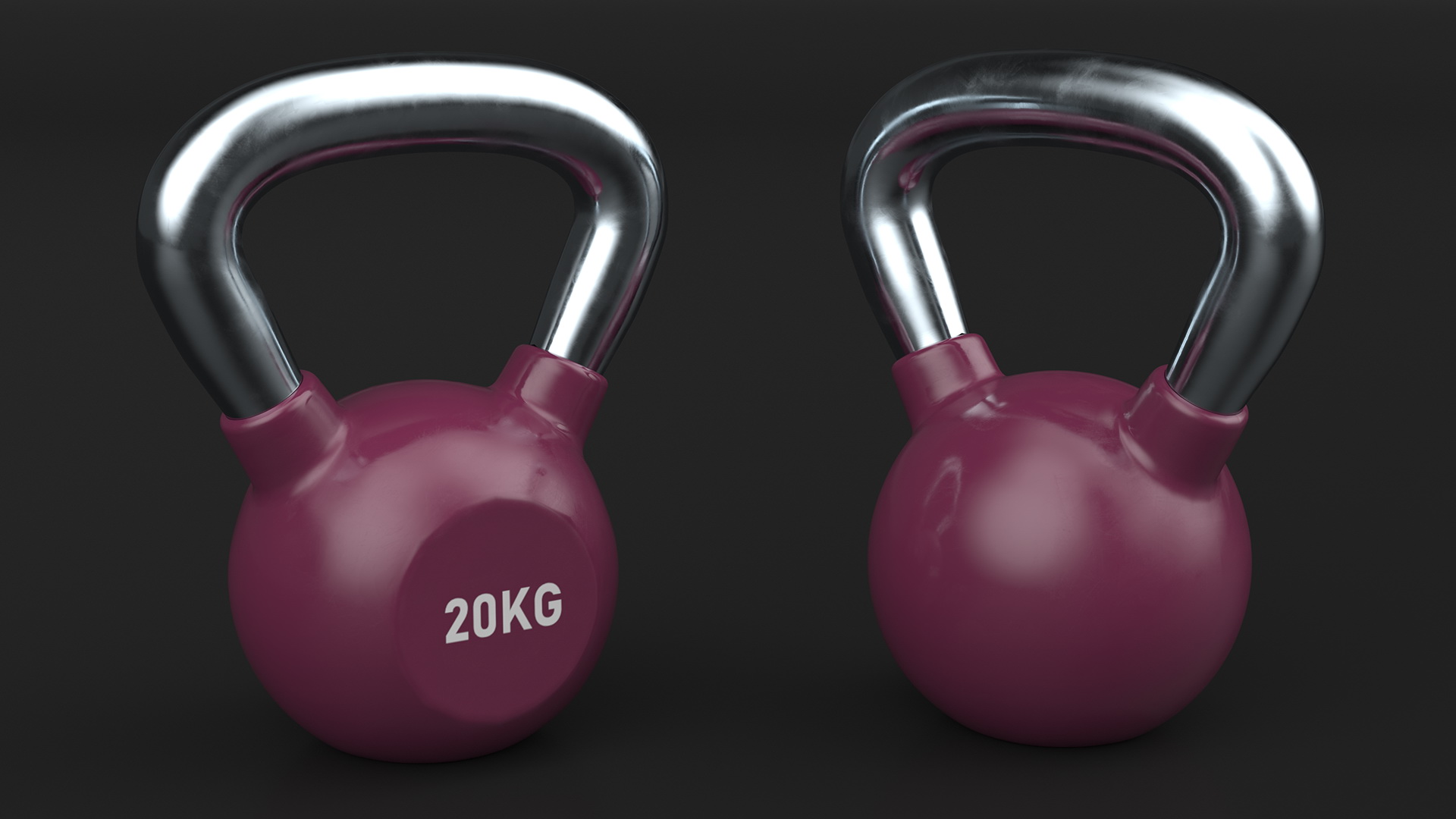 3D model Vinyl Coated Metal Kettle Bell 20kg