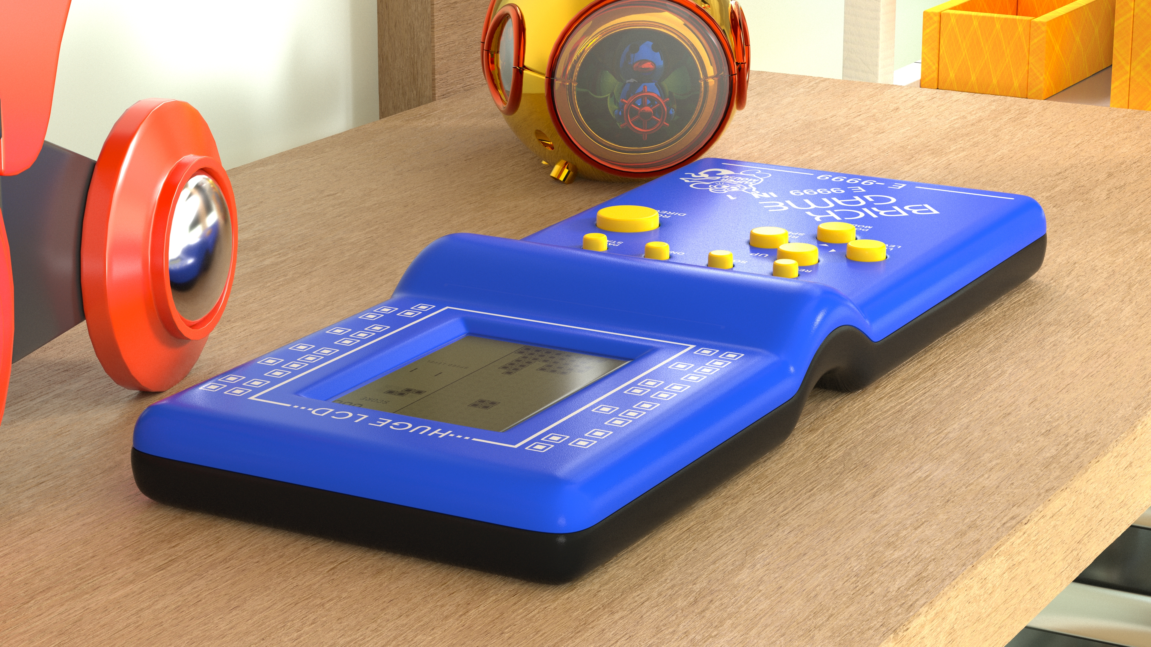 3D Tetris Brick Electronic Game Blue model