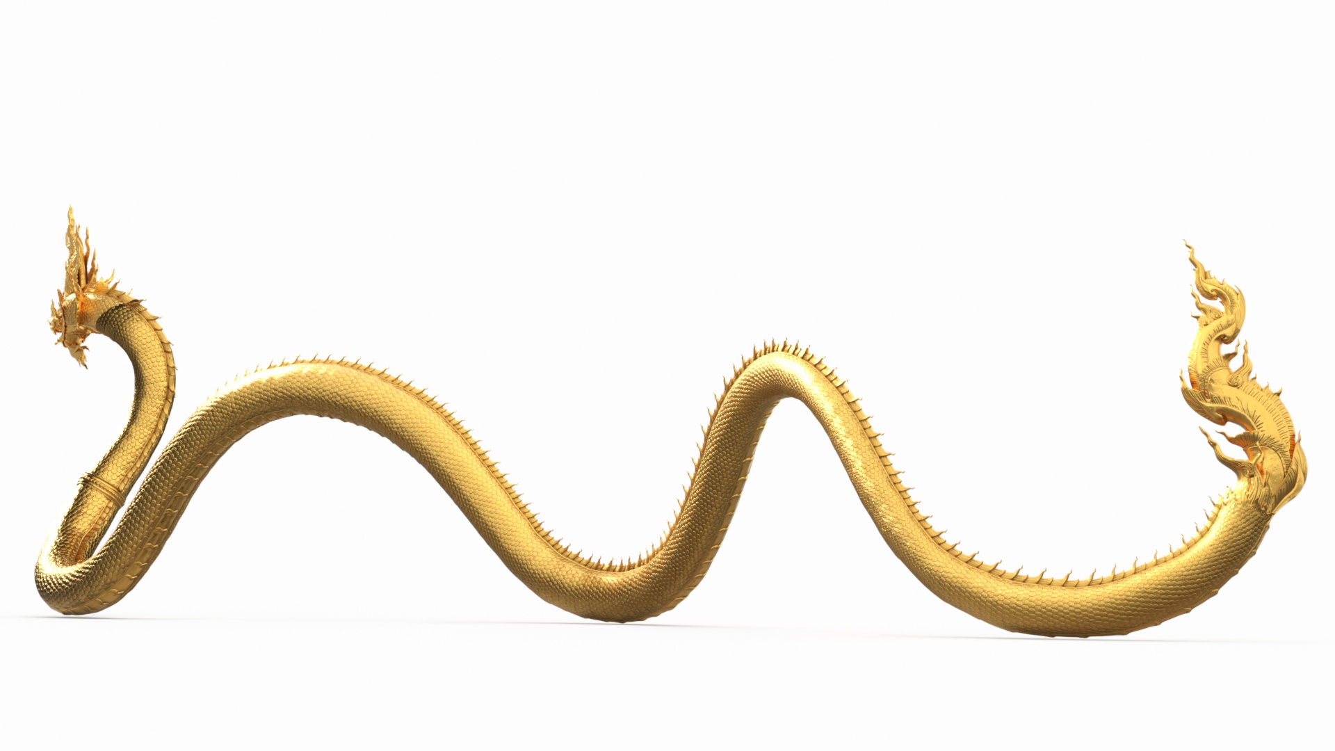 3D model Dragon Naga Gold Crawling