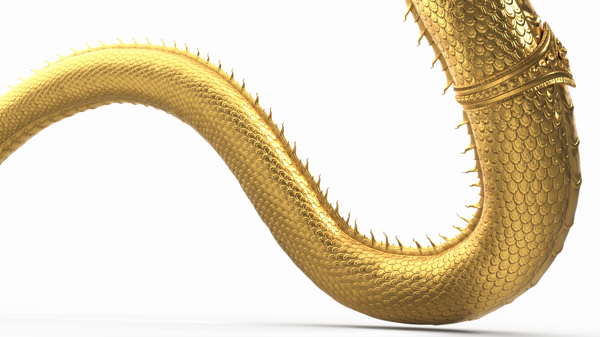 3D model Dragon Naga Gold Crawling