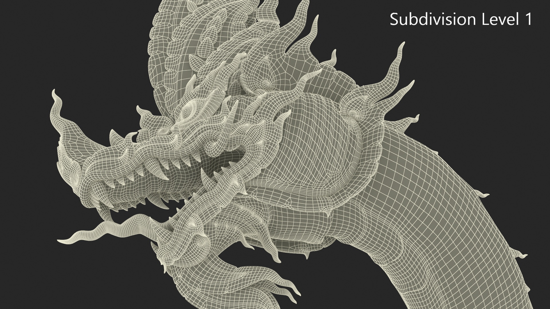 3D model Dragon Naga Gold Crawling