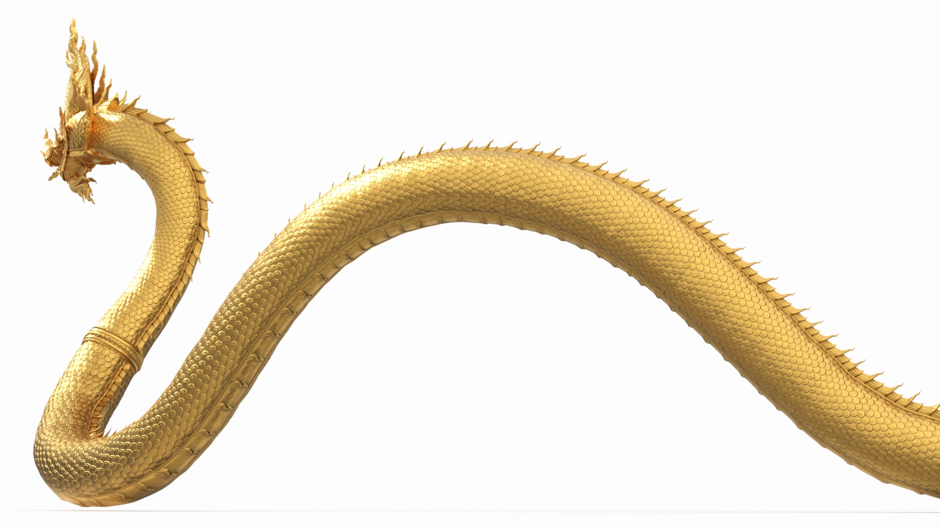 3D model Dragon Naga Gold Crawling