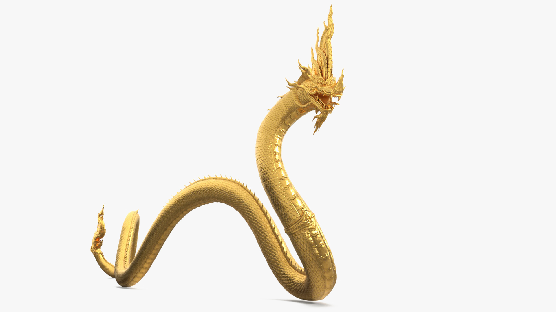 3D model Dragon Naga Gold Crawling