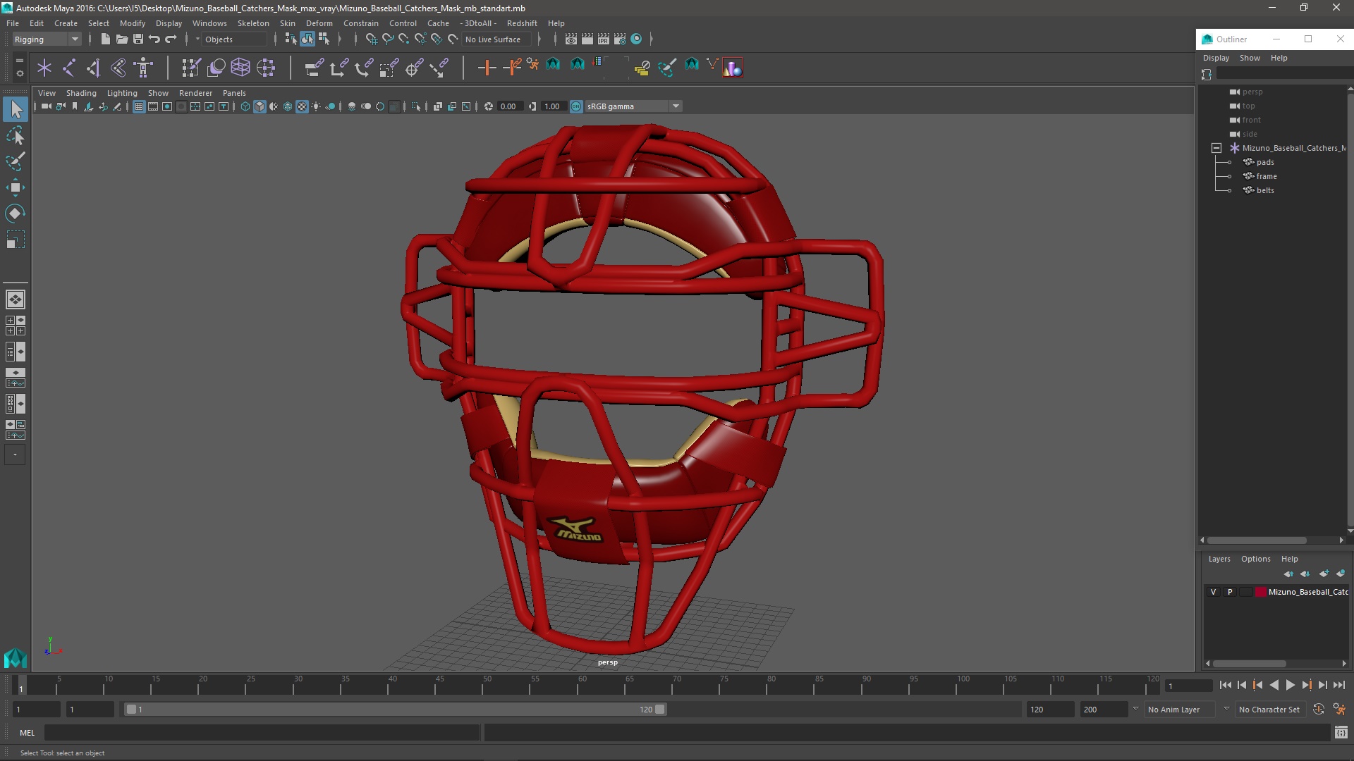 Mizuno Baseball Catchers Mask 3D model