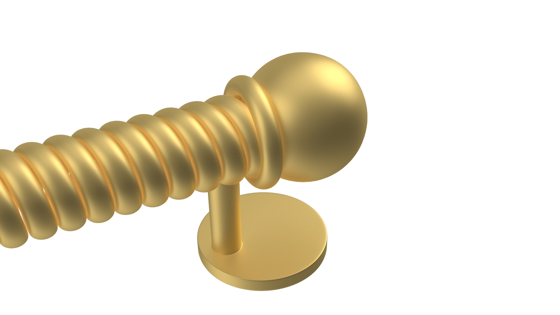 3D Spiral Door Handle Gold model