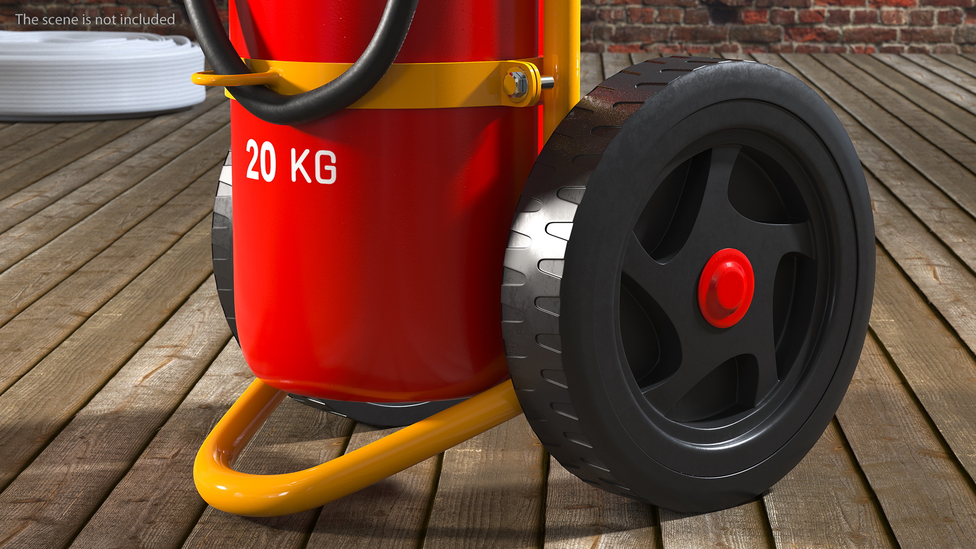 CO2 Wheeled Fire Extinguisher 20Kg 3D model