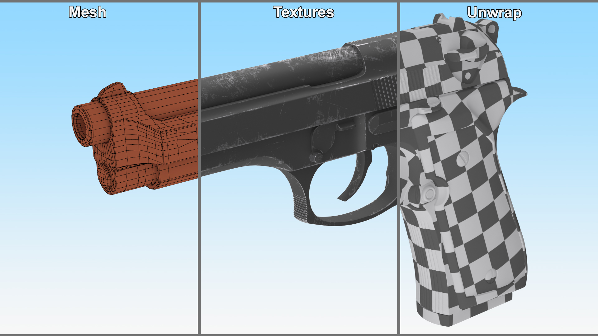 Old Scratched Gun 3D