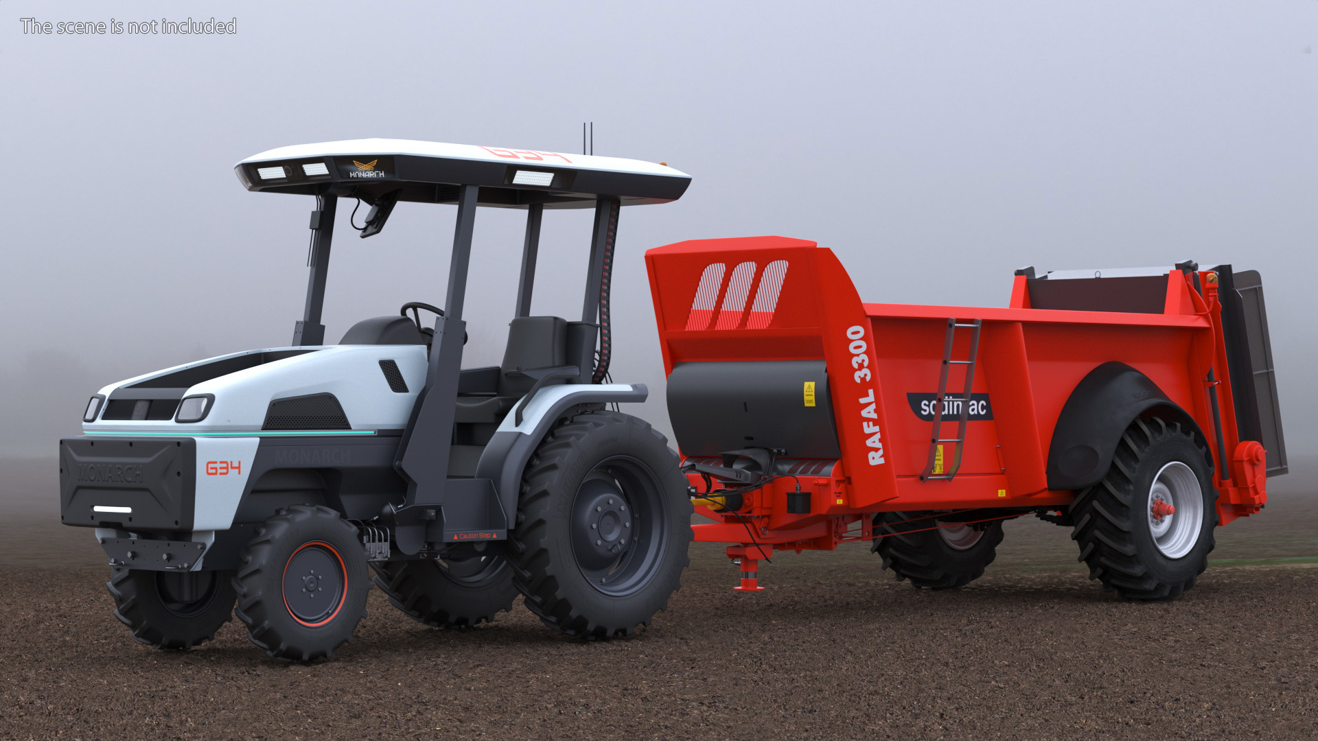 Monarch Electric Tractor with Spreader Sodimac Rafal 3300 3D