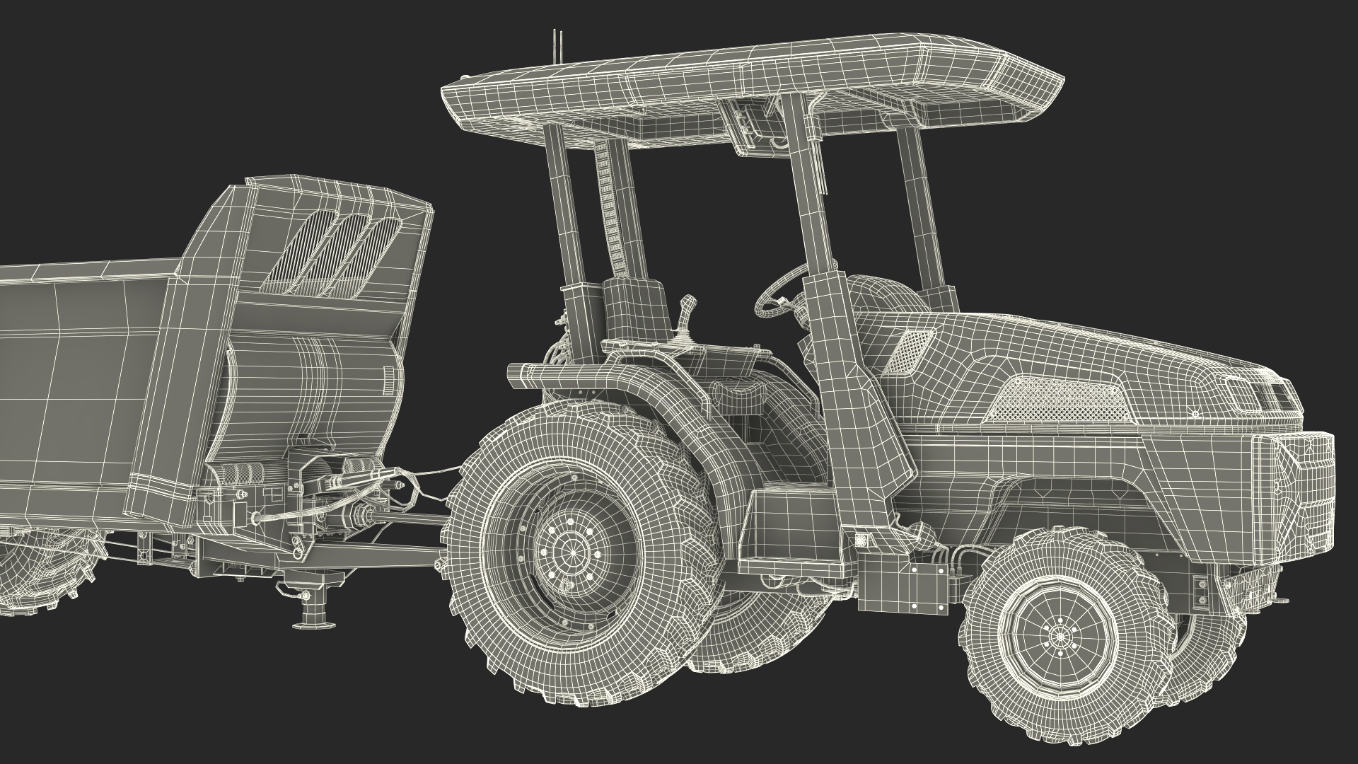 Monarch Electric Tractor with Spreader Sodimac Rafal 3300 3D