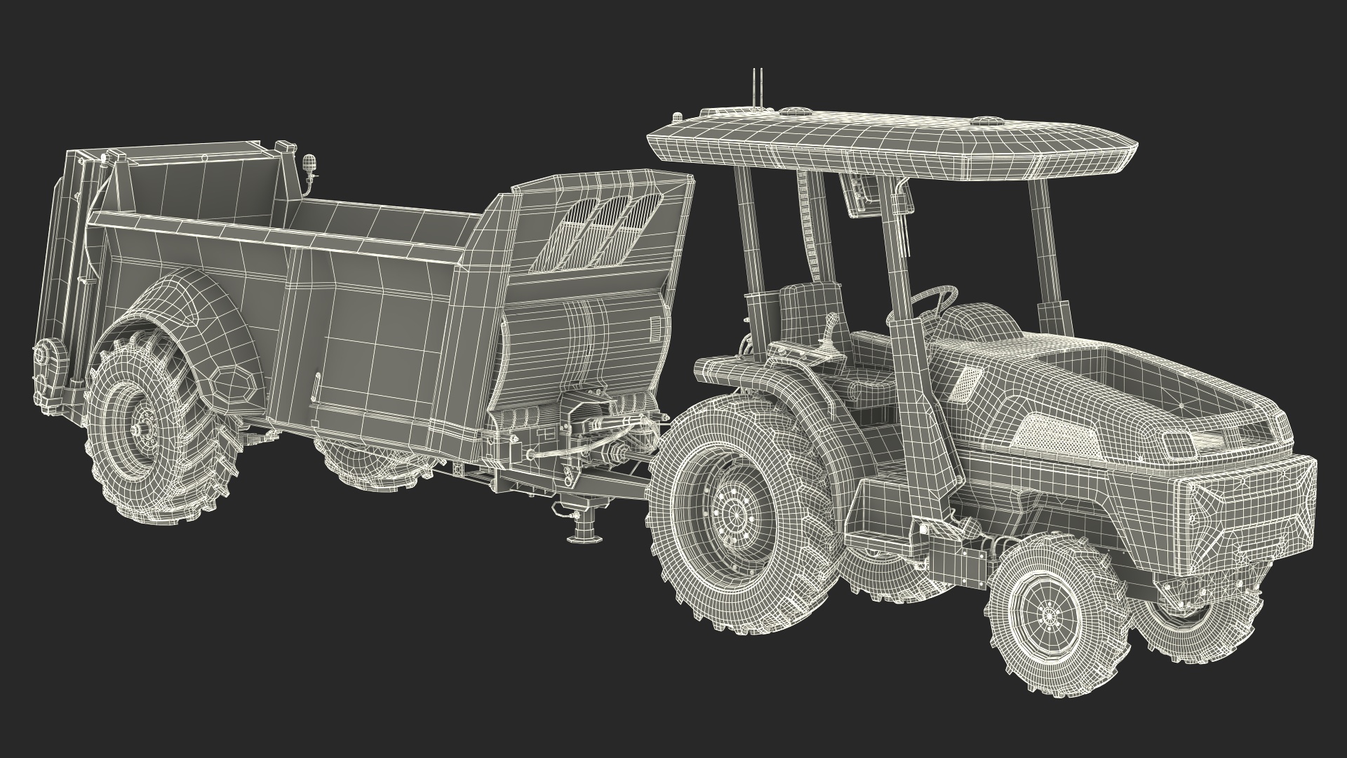 Monarch Electric Tractor with Spreader Sodimac Rafal 3300 3D