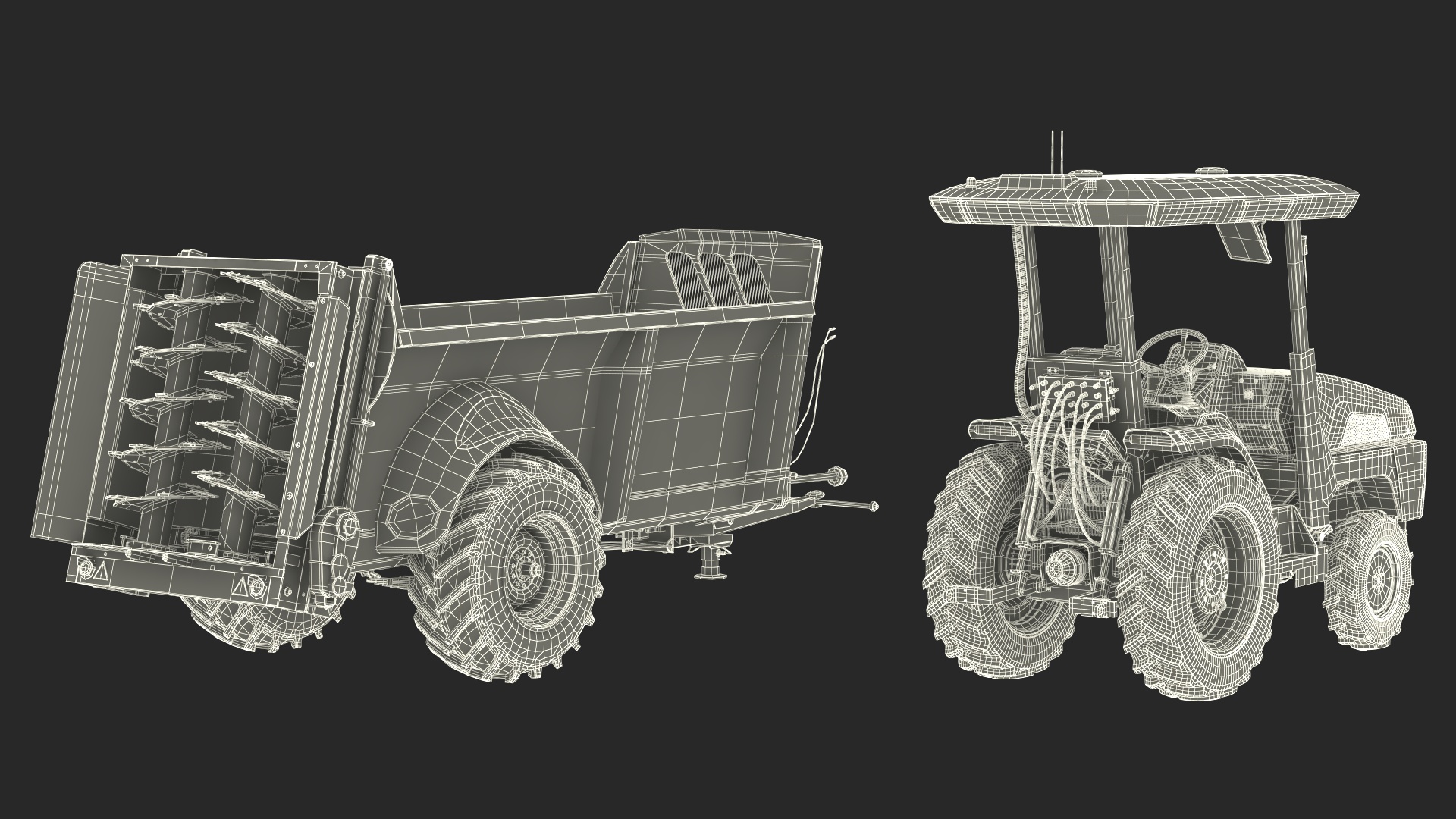 Monarch Electric Tractor with Spreader Sodimac Rafal 3300 3D