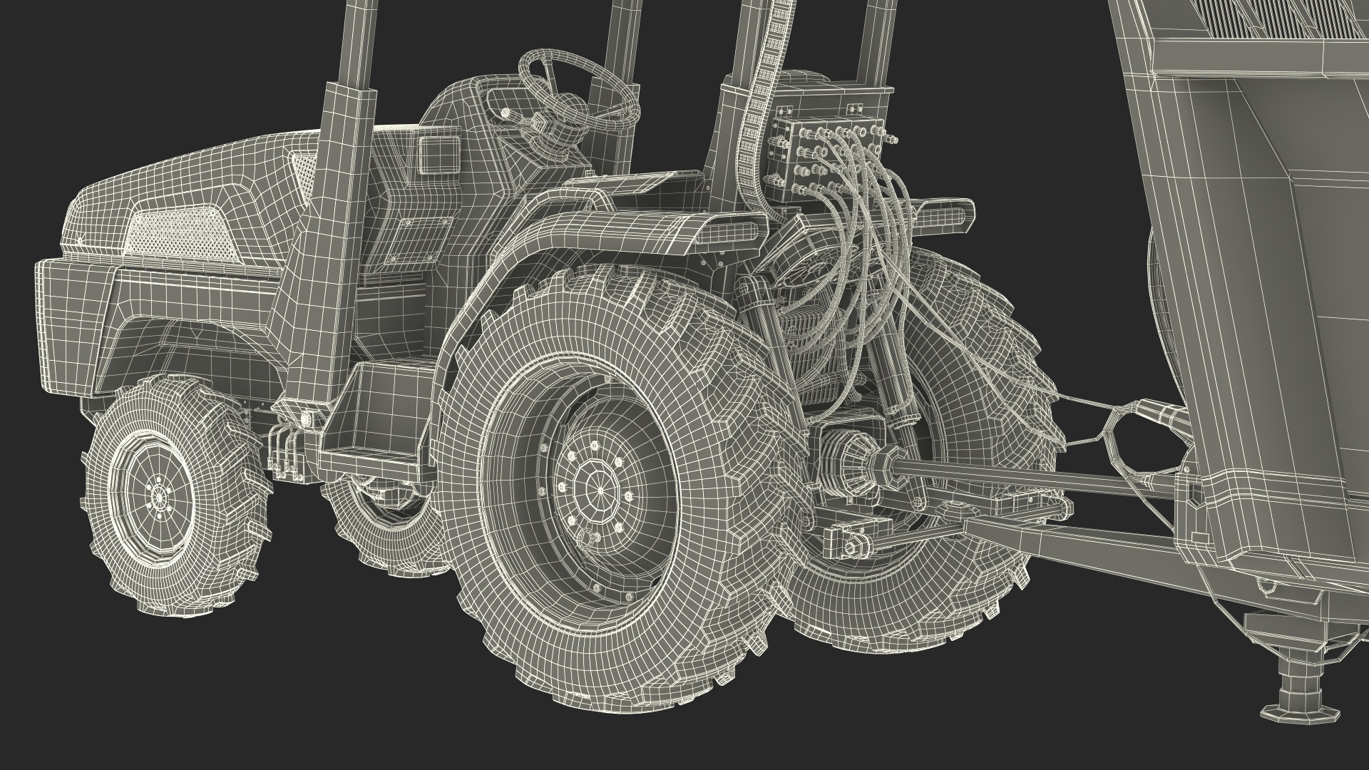 Monarch Electric Tractor with Spreader Sodimac Rafal 3300 3D