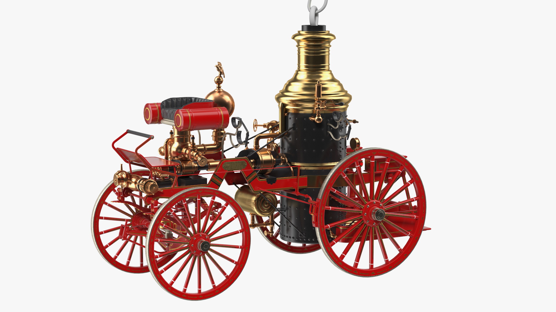 Toy Model Steam Fire Engine Christmas Branch 3D model