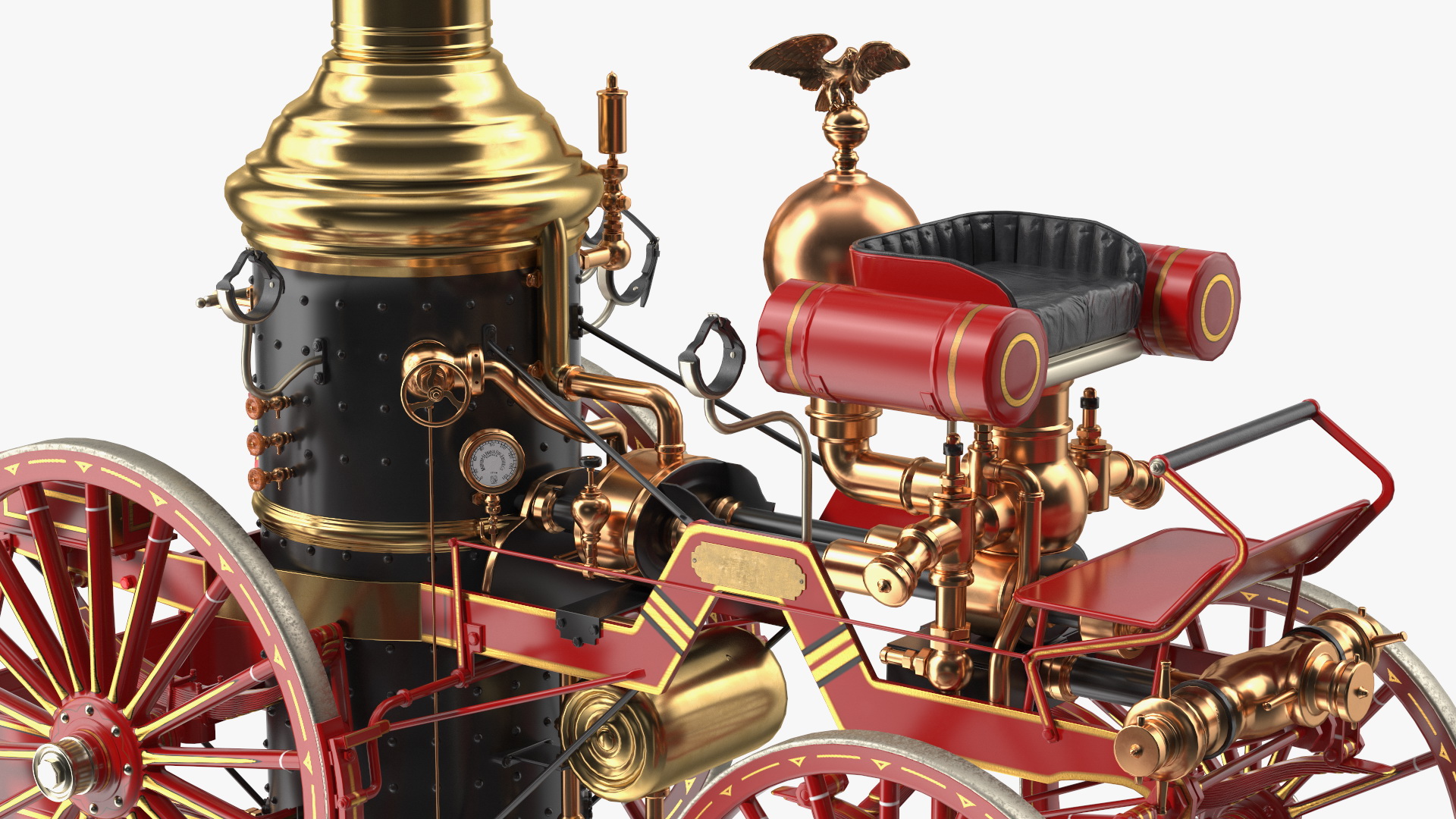 Toy Model Steam Fire Engine Christmas Branch 3D model