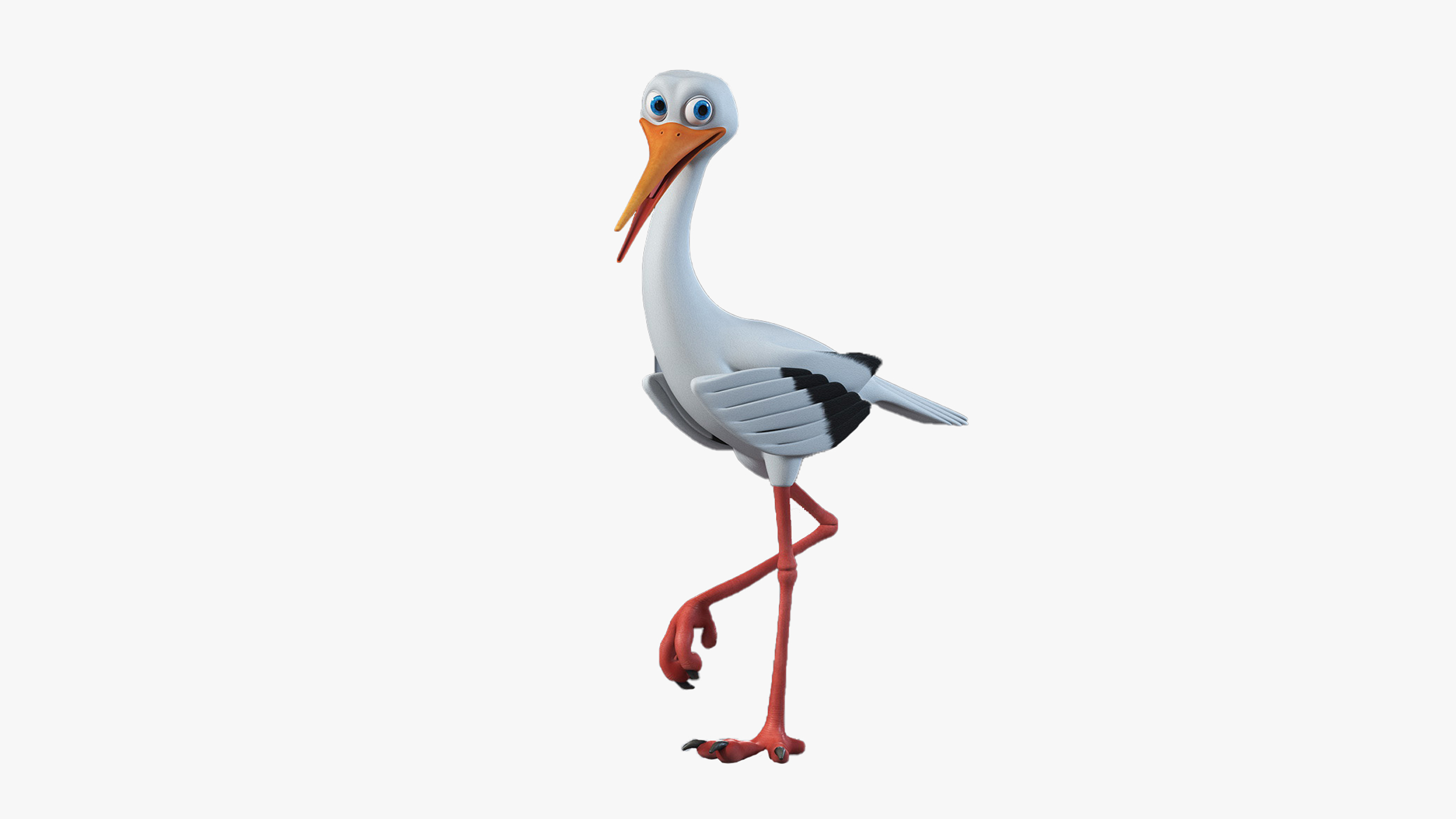 Cartoon Stork Rigged for Maya 3D model