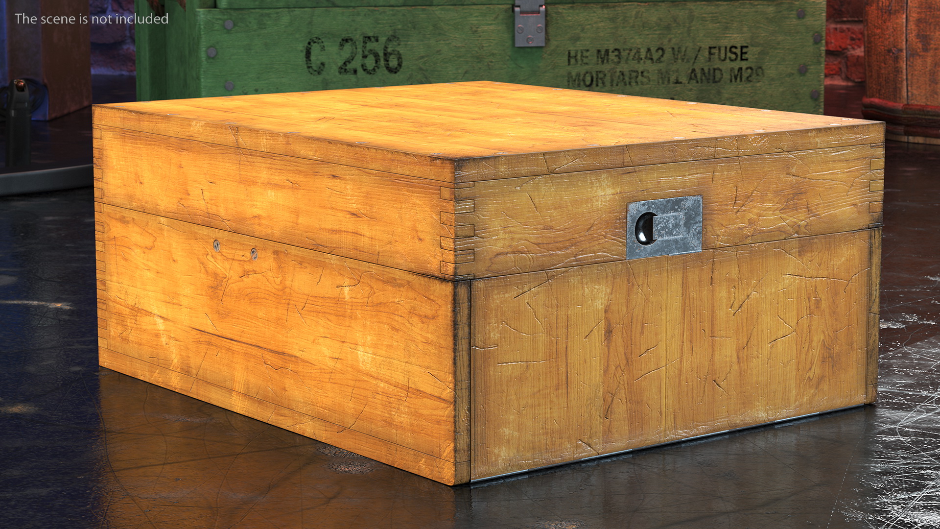 3D model Old Wooden Case