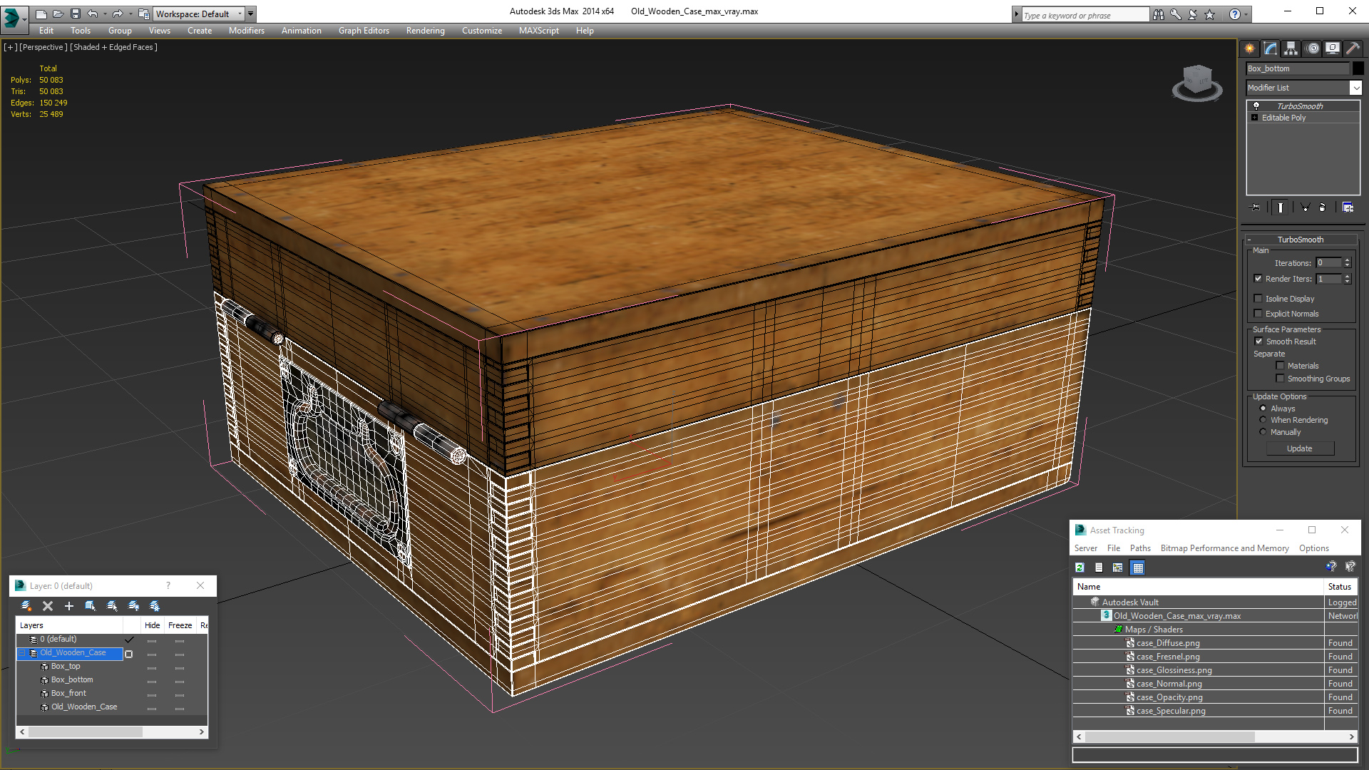 3D model Old Wooden Case