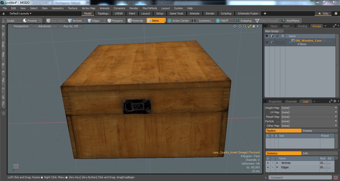 3D model Old Wooden Case