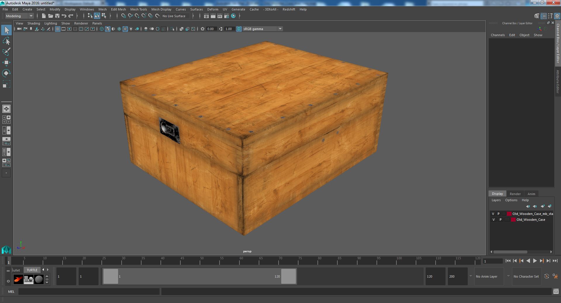 3D model Old Wooden Case