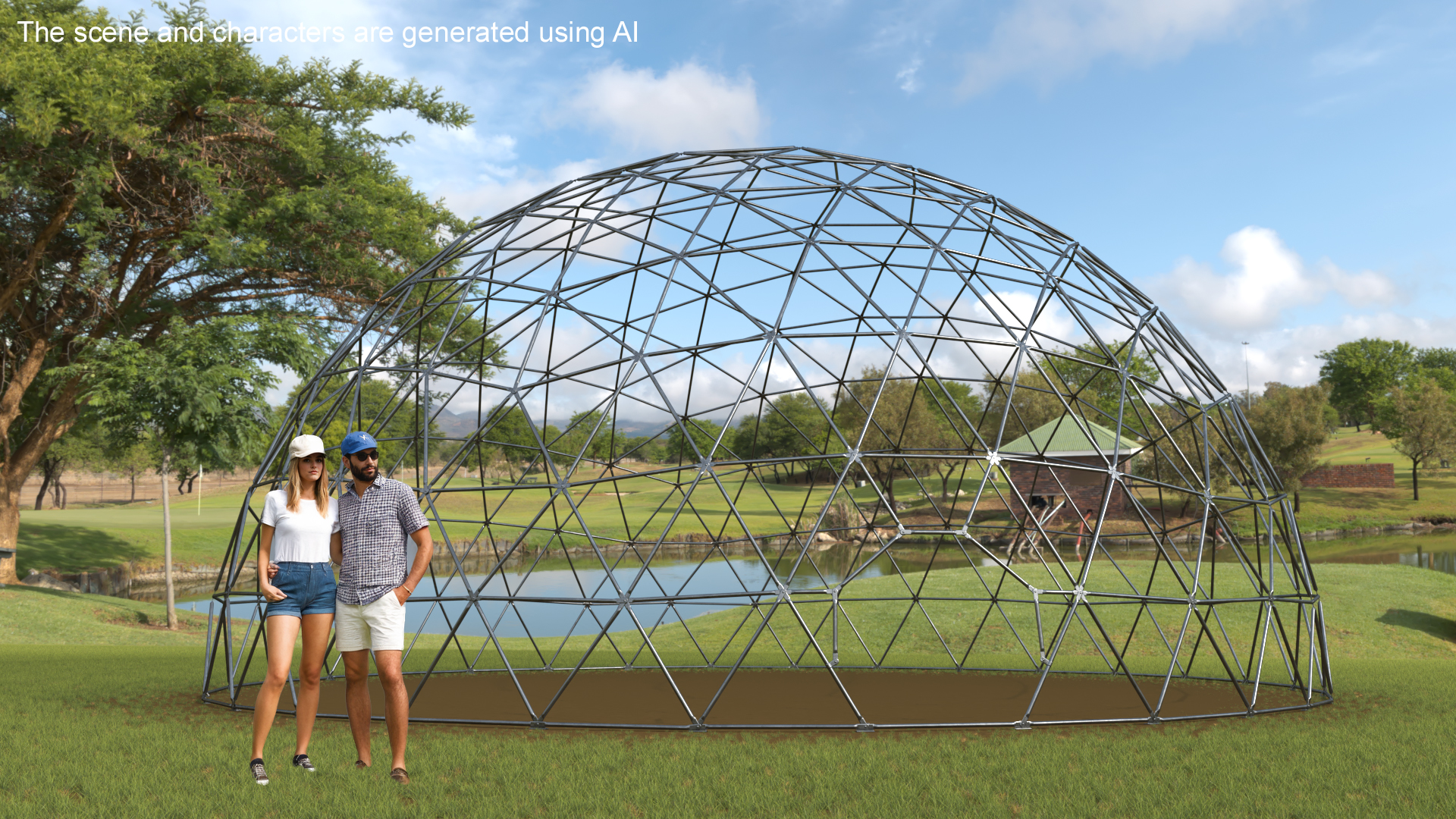 3D Hemisphere Geodesic Metal Construction model