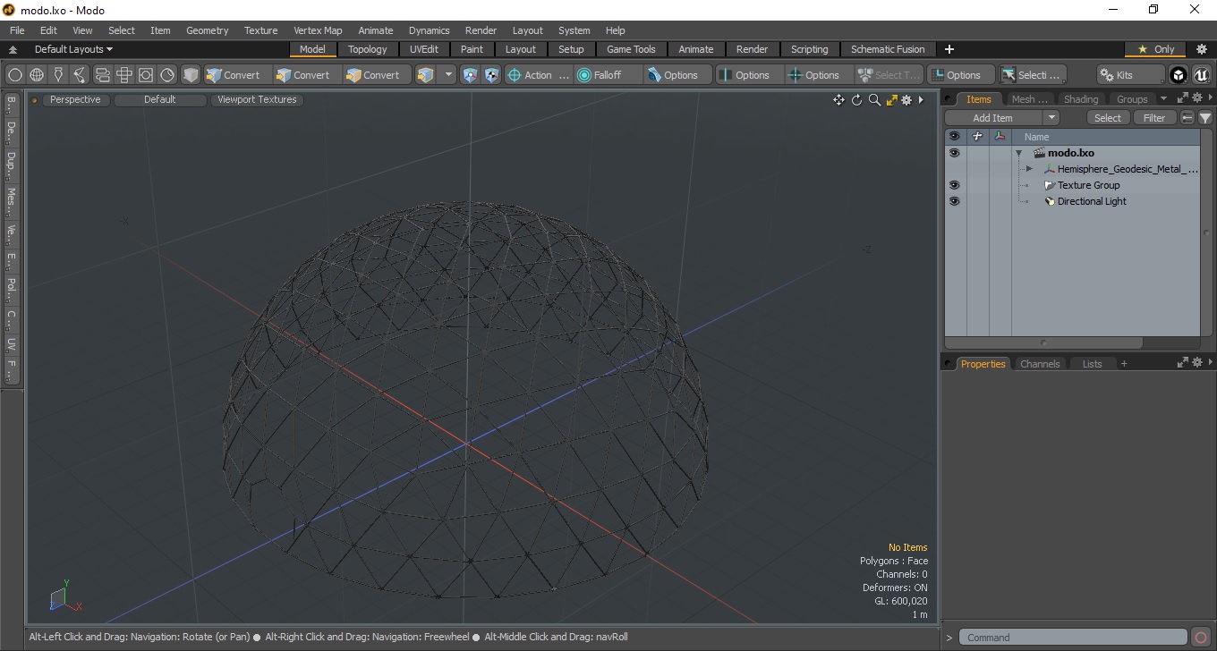 3D Hemisphere Geodesic Metal Construction model