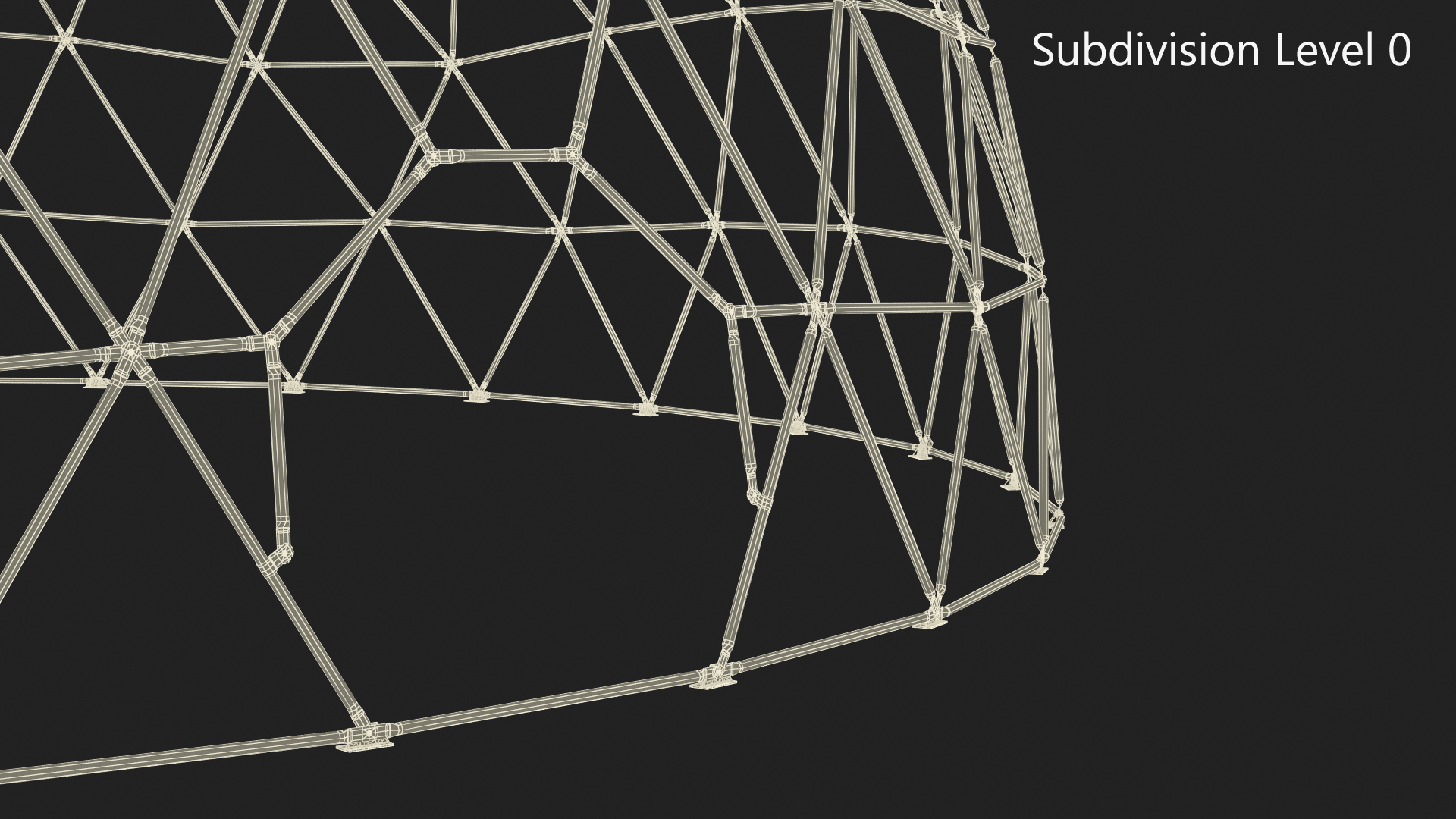 3D Hemisphere Geodesic Metal Construction model