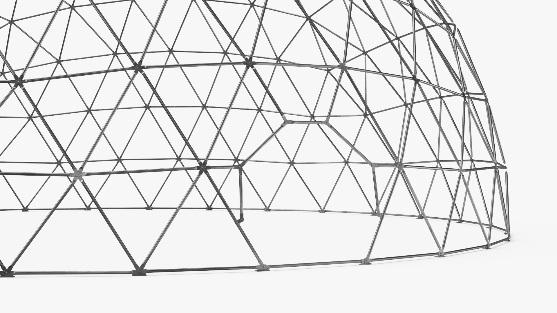 3D Hemisphere Geodesic Metal Construction model