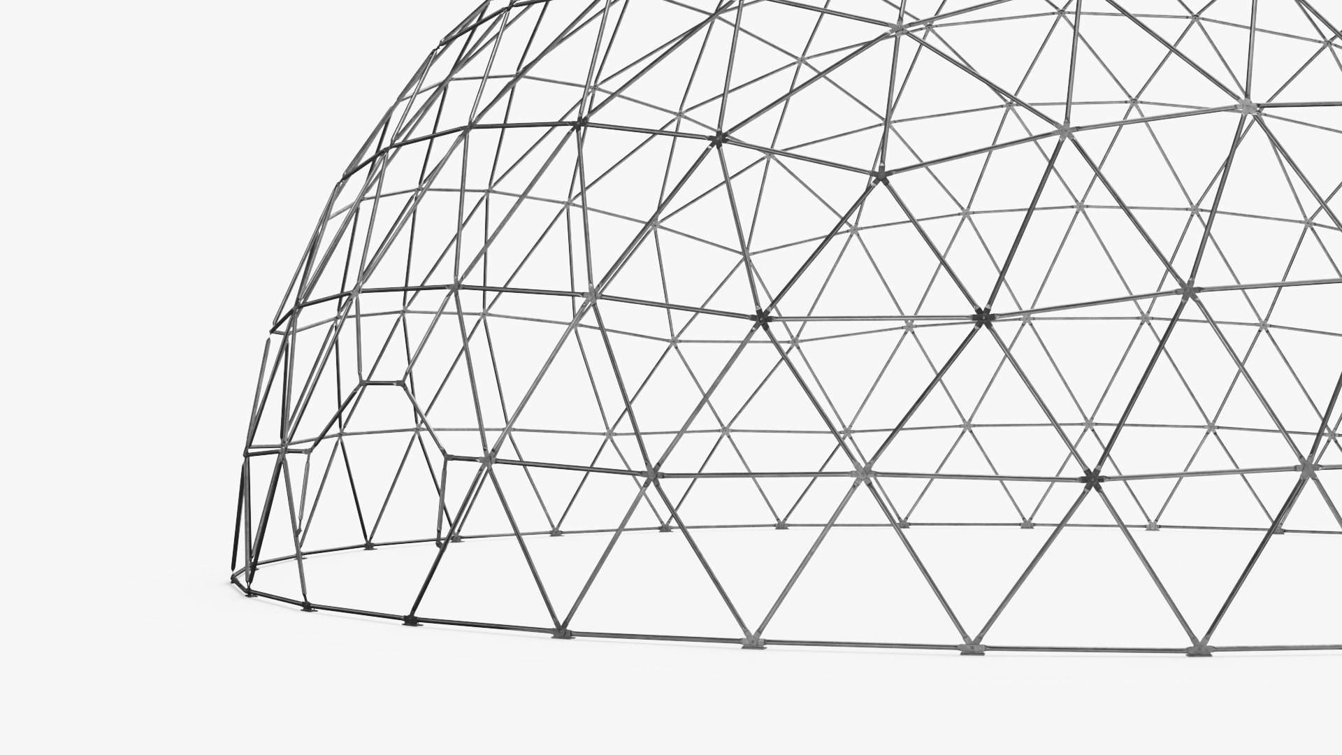 3D Hemisphere Geodesic Metal Construction model