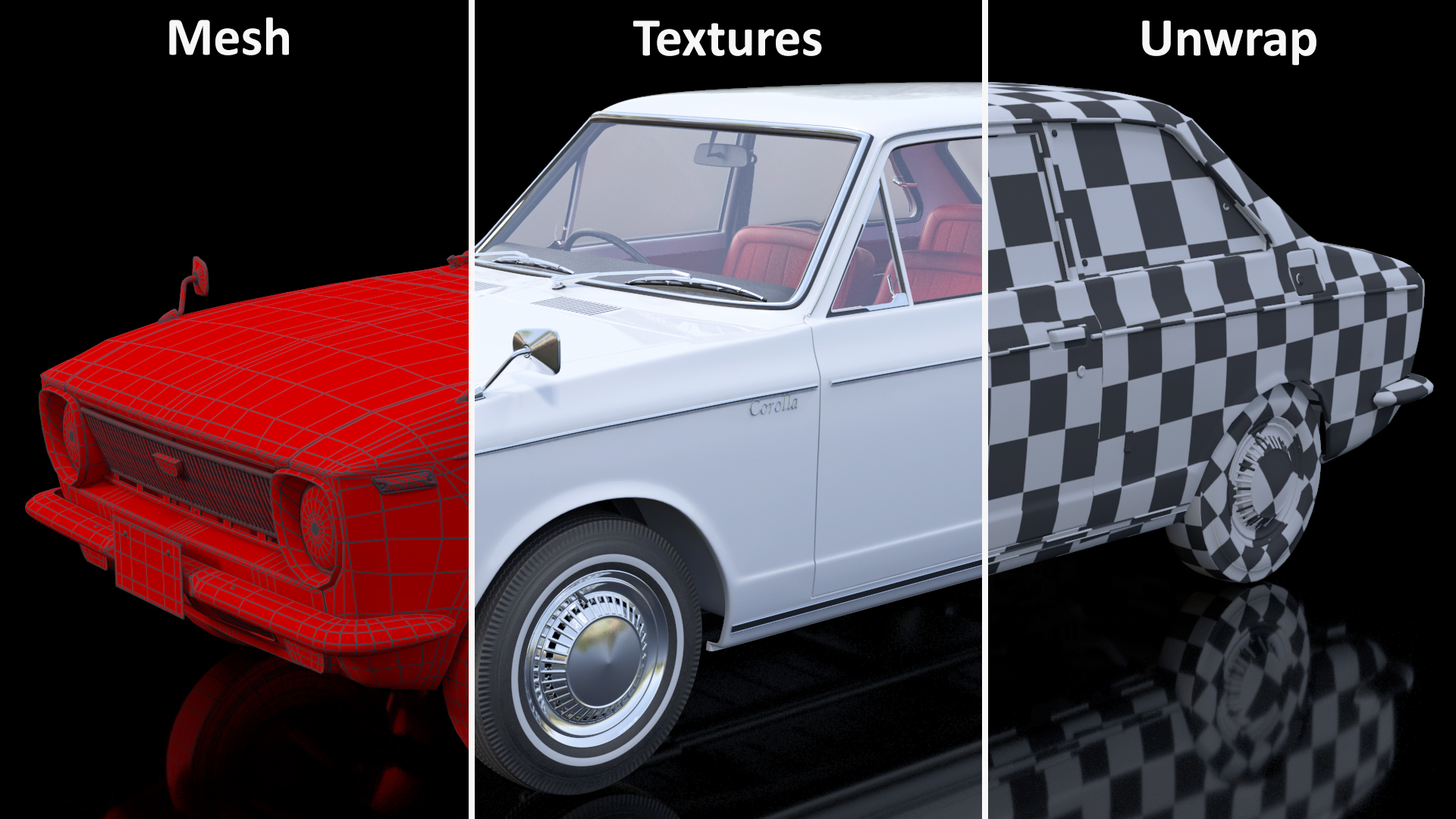 1st Generation Toyota Corolla E10 1966 White 3D model