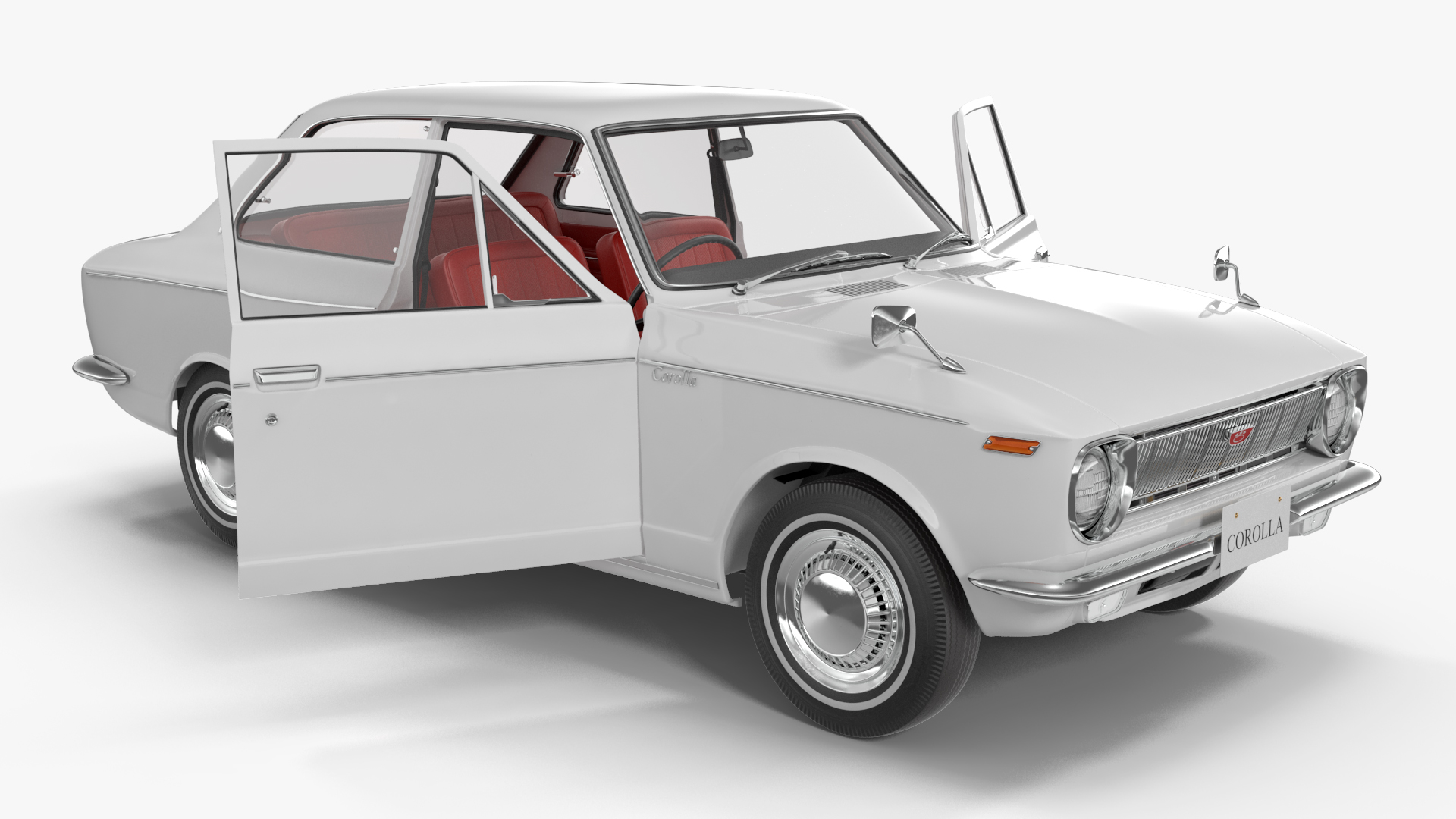 1st Generation Toyota Corolla E10 1966 White 3D model