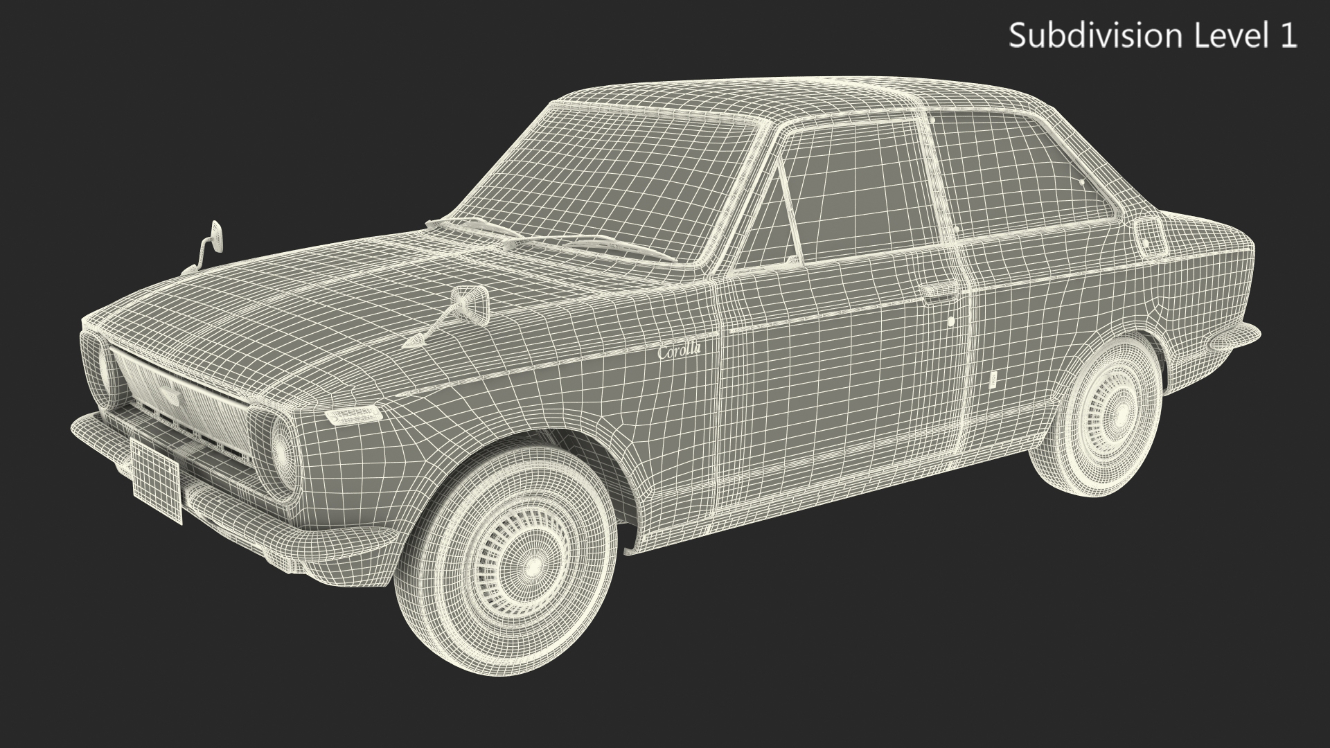 1st Generation Toyota Corolla E10 1966 White 3D model