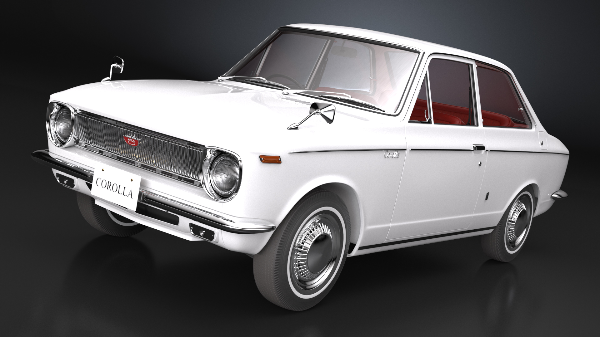 1st Generation Toyota Corolla E10 1966 White 3D model