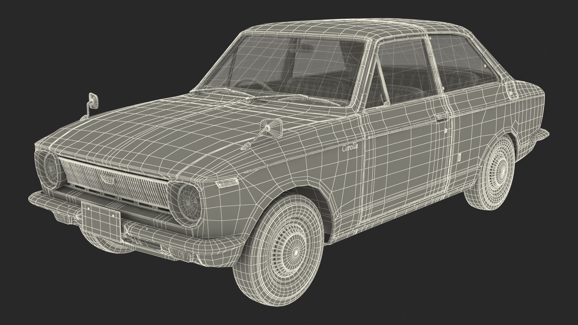 1st Generation Toyota Corolla E10 1966 White 3D model