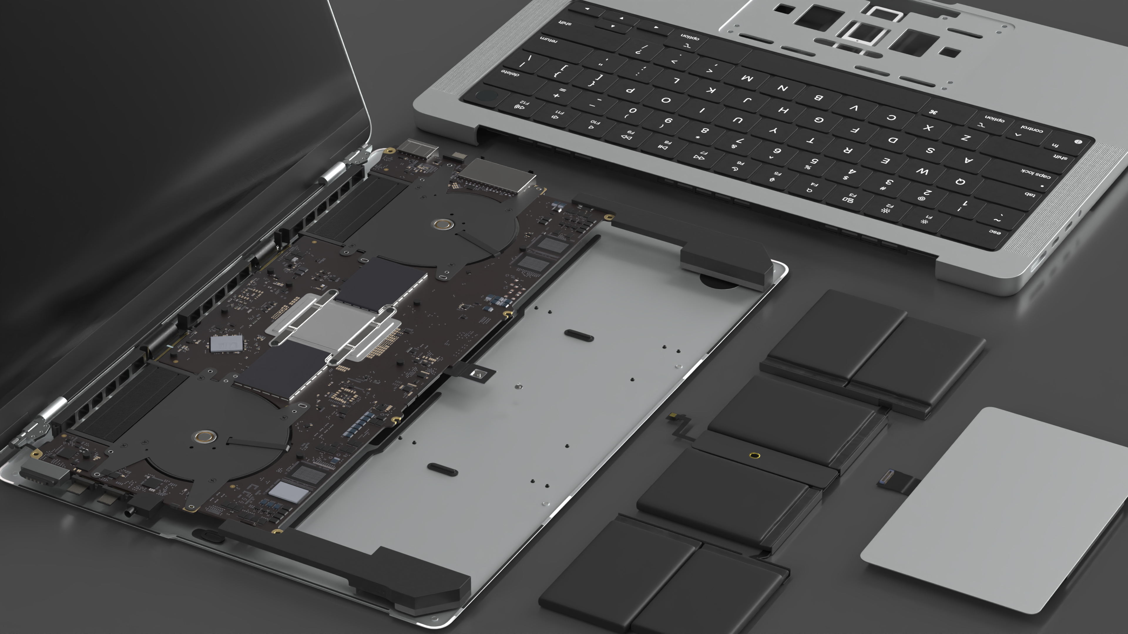 MacBook Pro 14 M2 with Detailed Inner Structure 3D