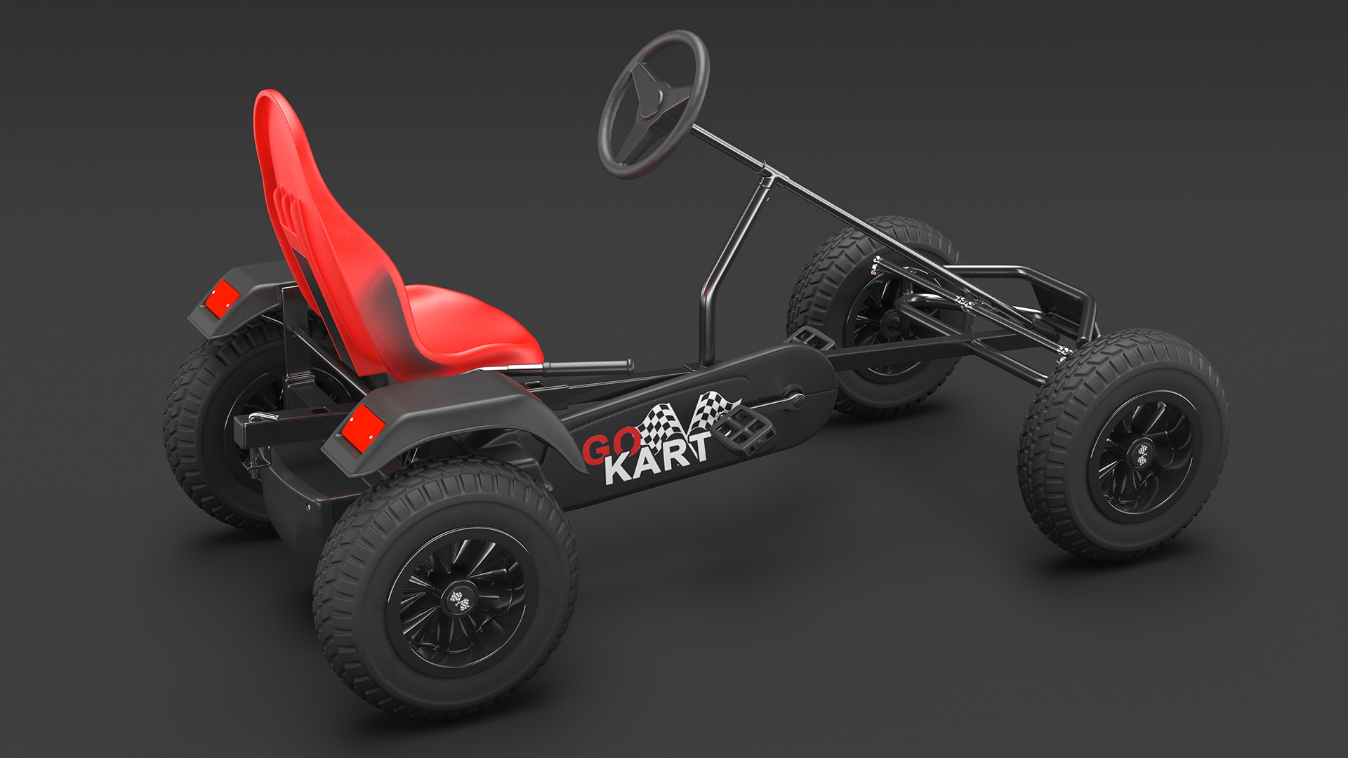 Pedal Car with Adjustable Seat Red 3D model