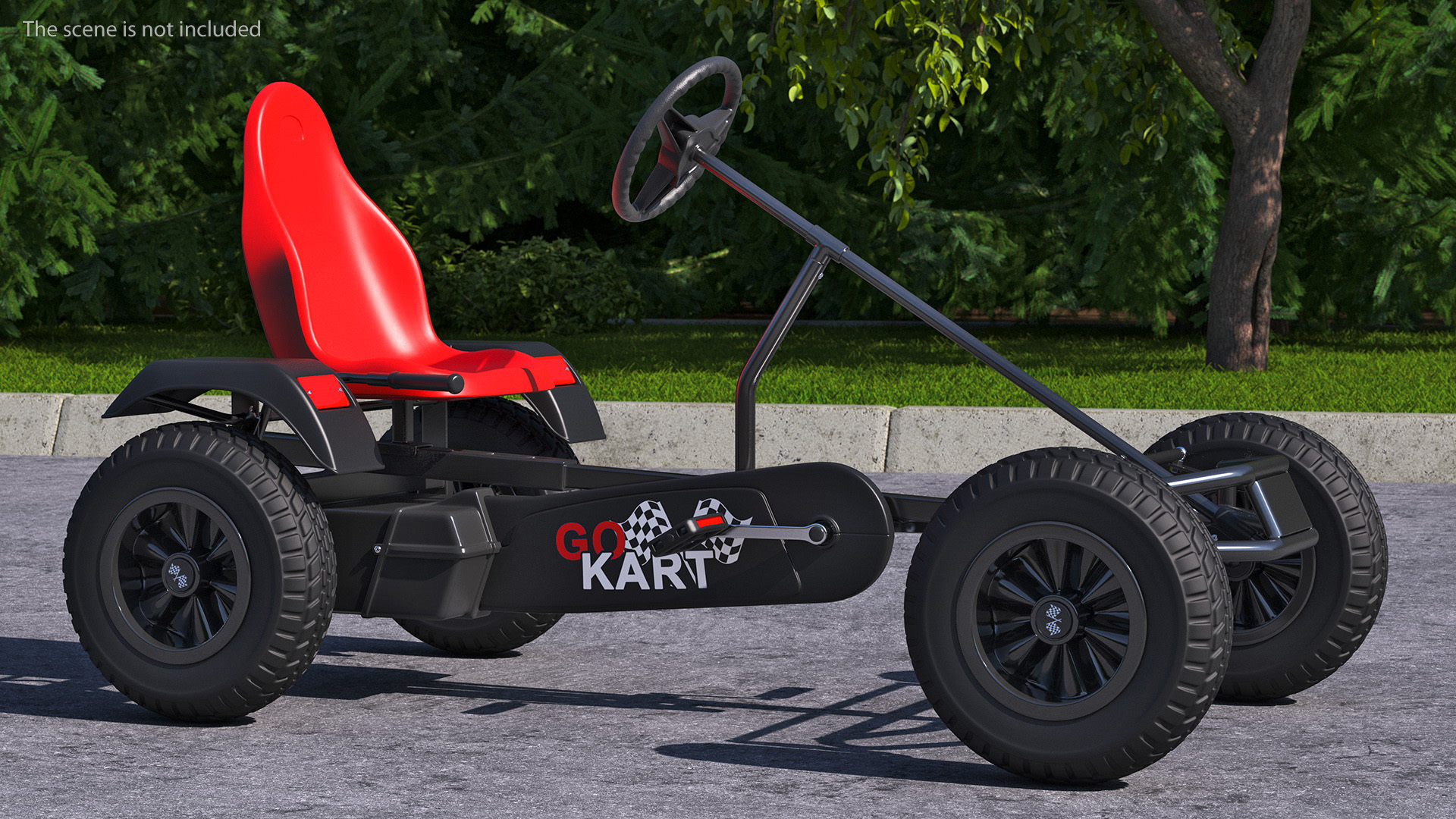 Pedal Car with Adjustable Seat Red 3D model