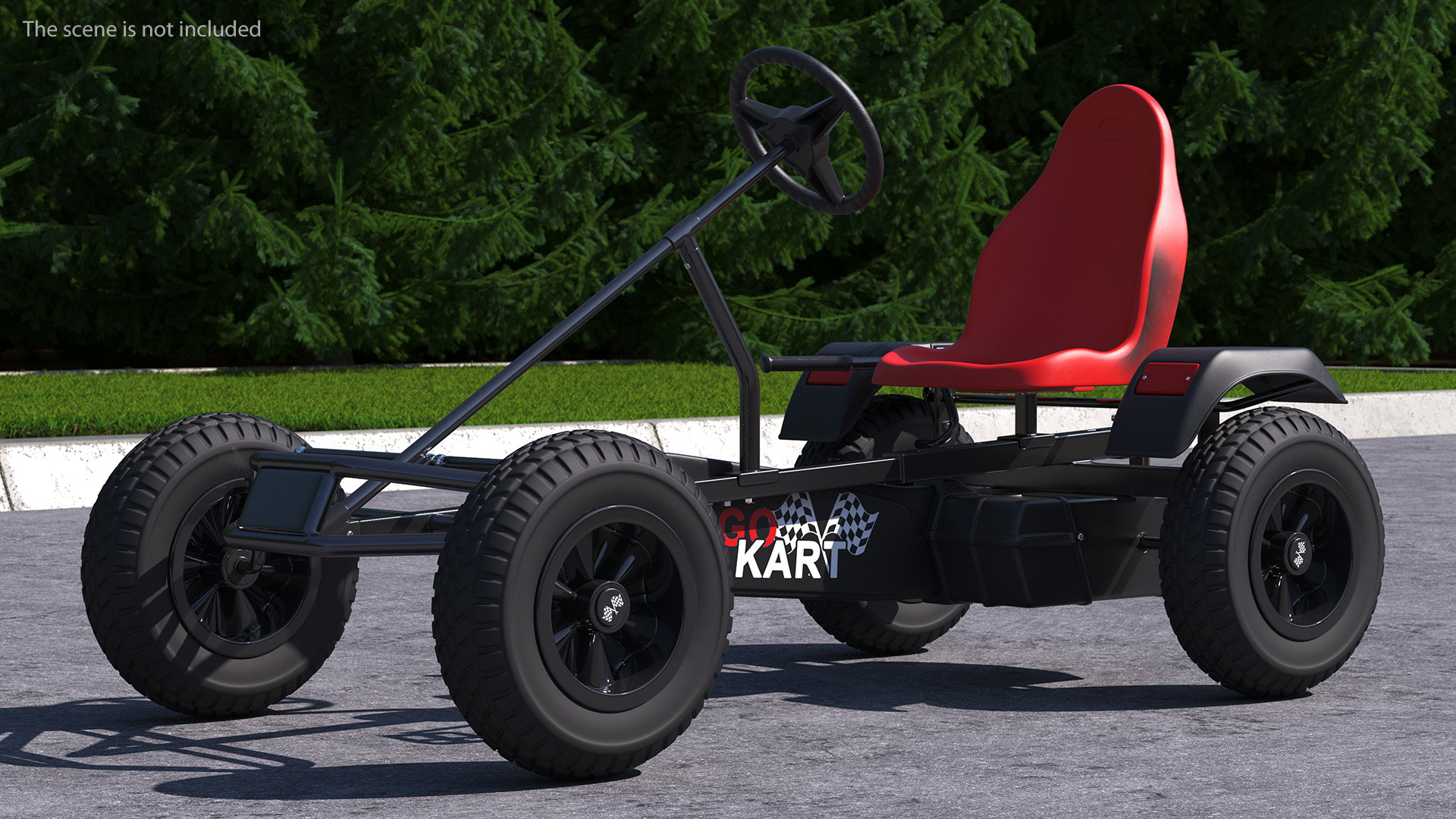 Pedal Car with Adjustable Seat Red 3D model