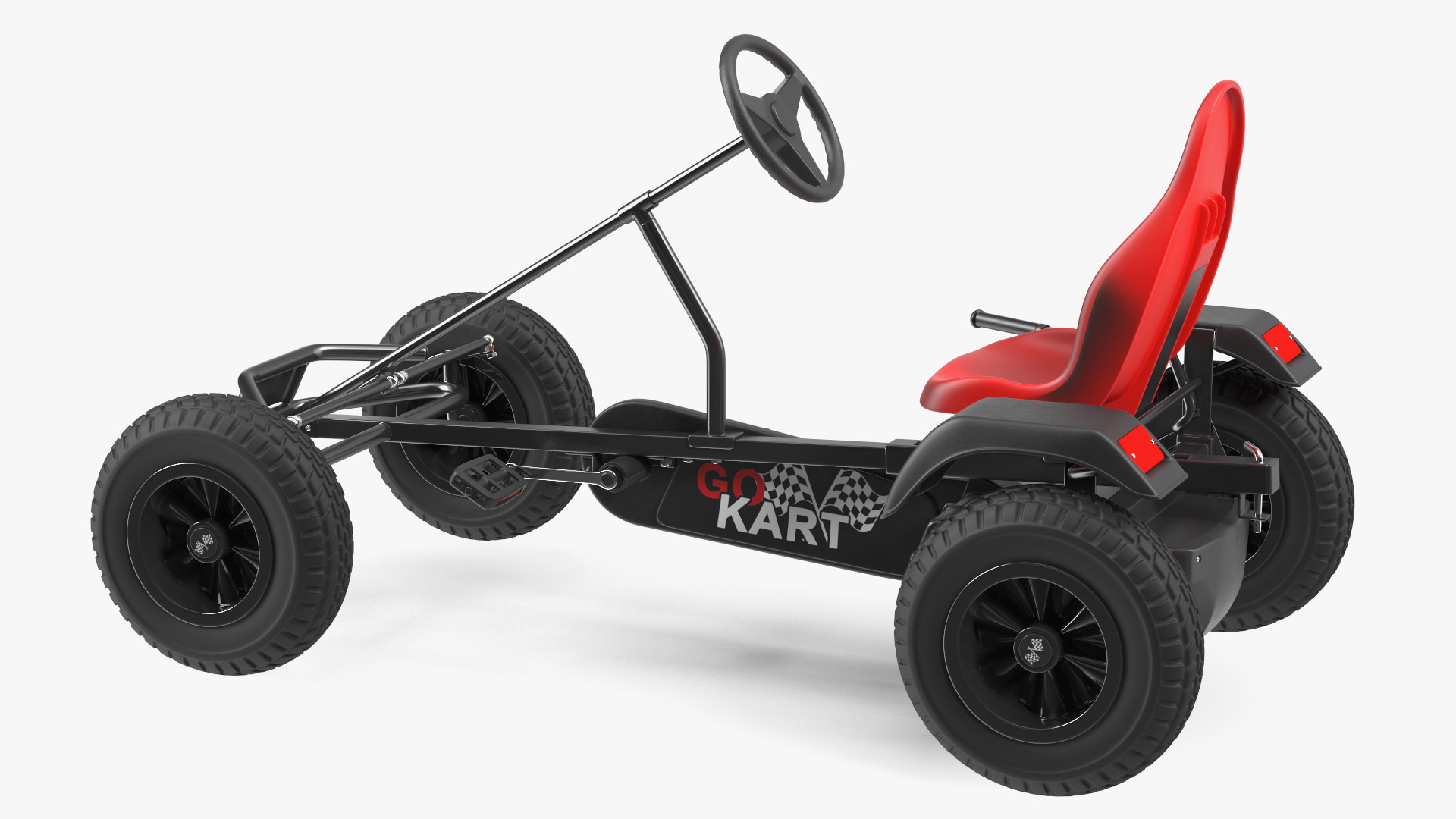 Pedal Car with Adjustable Seat Red 3D model