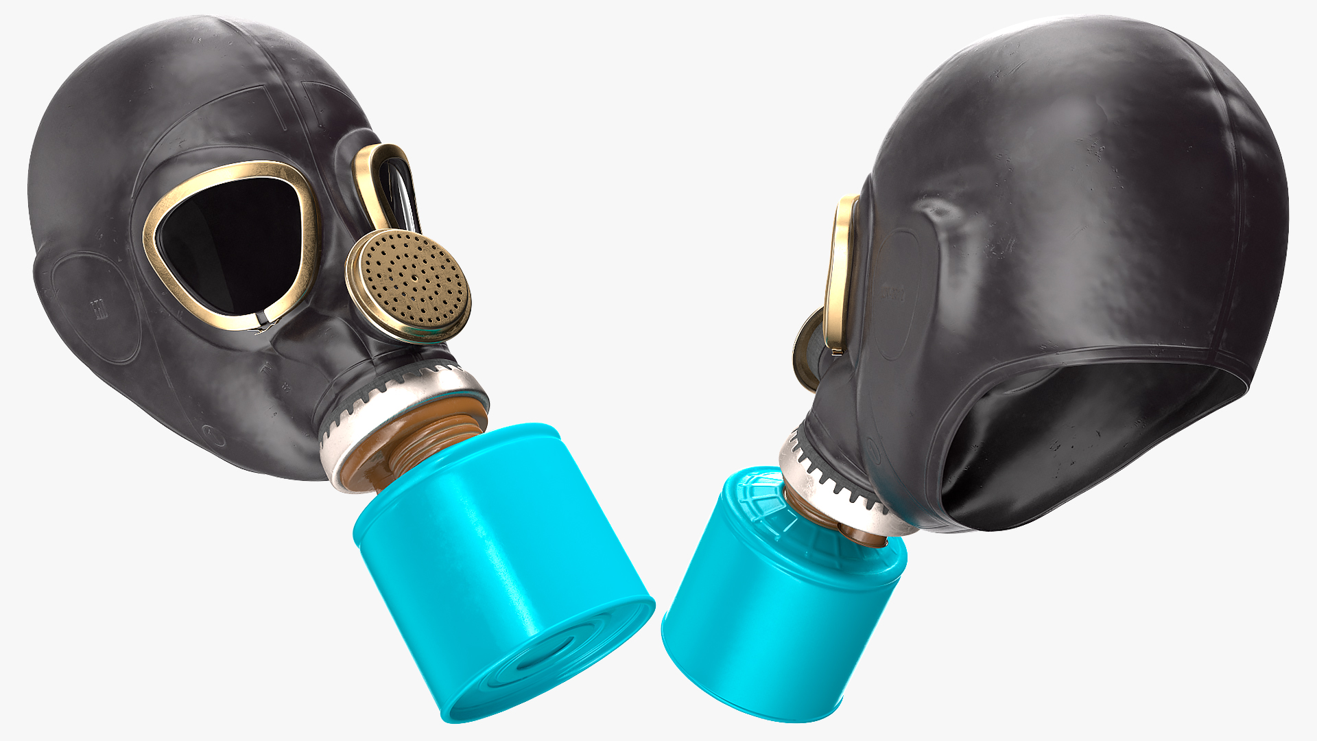 Single Filter Gas Mask 3D