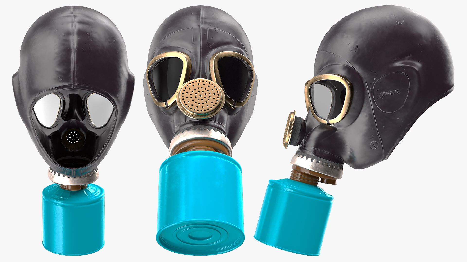 Single Filter Gas Mask 3D