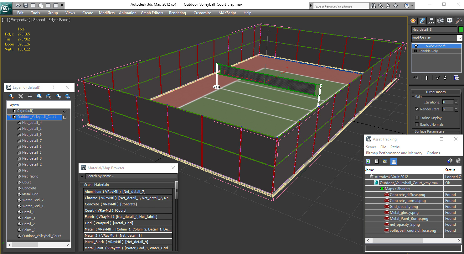 Outdoor Volleyball Court 3D model