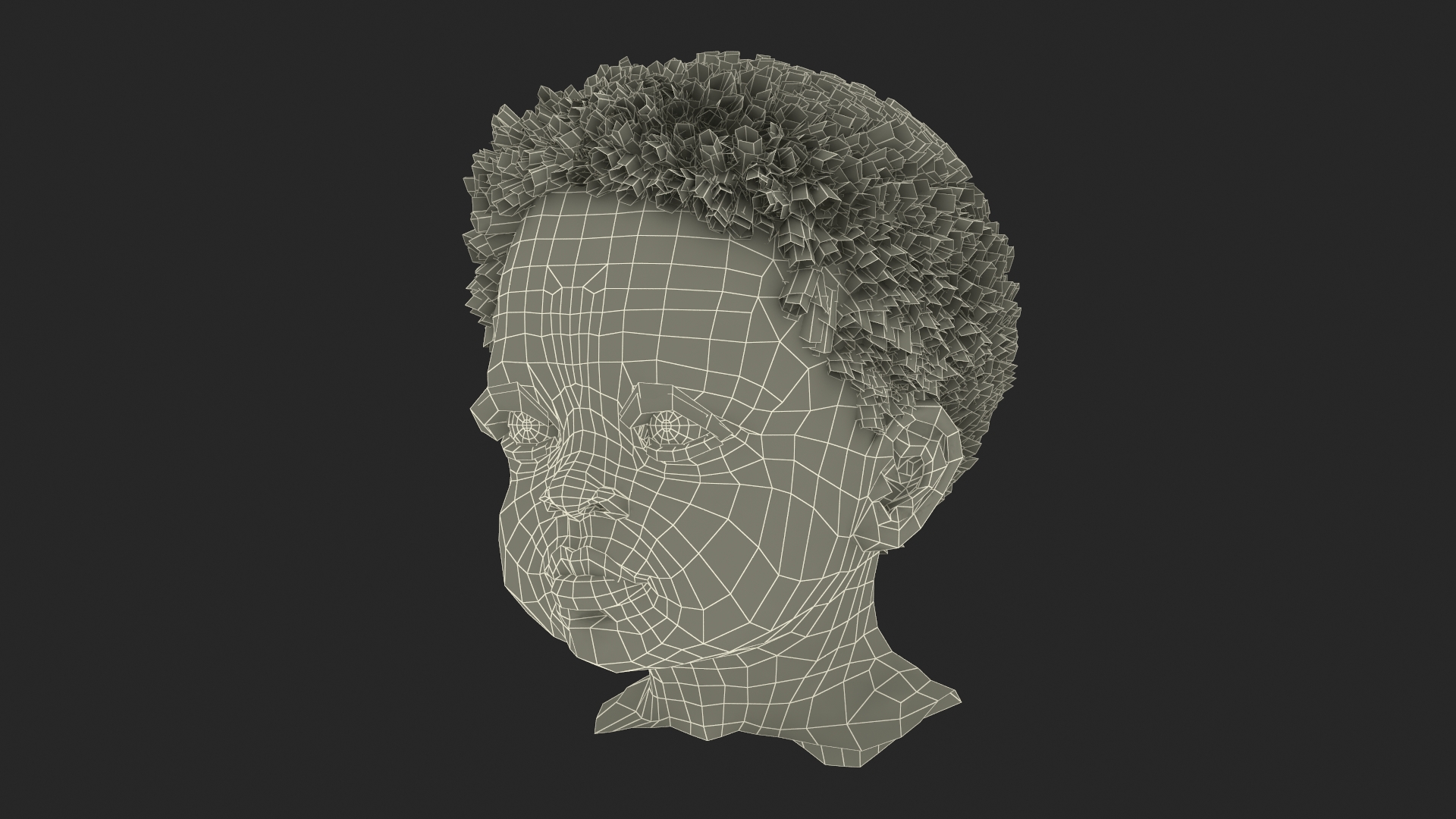 African Baby Boy Light Skin Head 3D