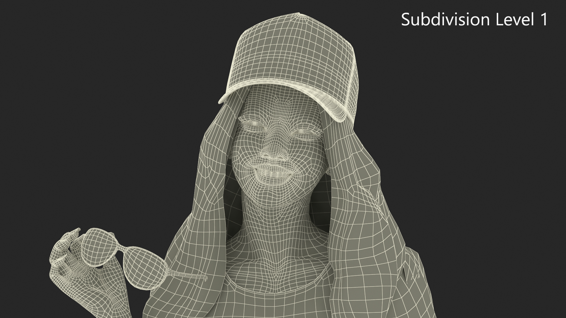 3D Smiling Chinese Woman in MAGA Cap model