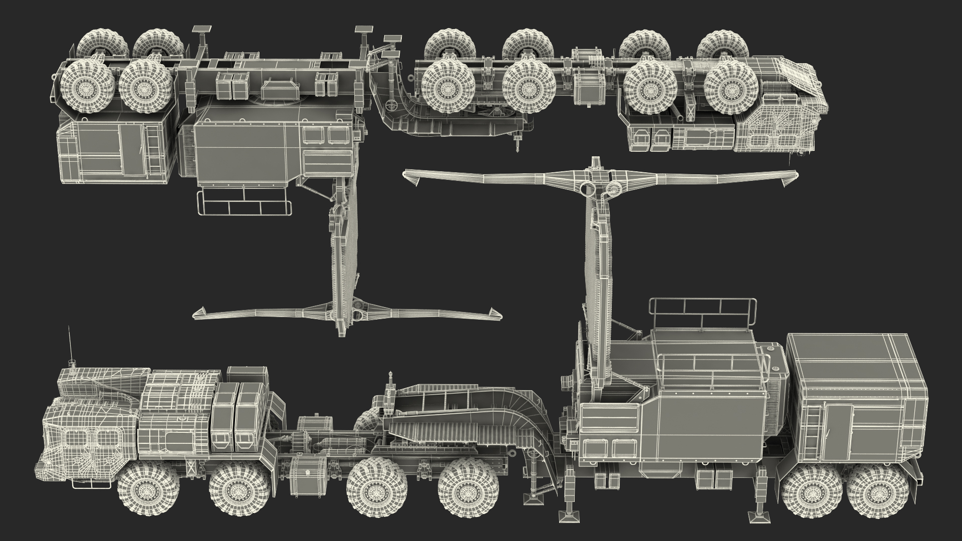 MAZ 74106 with 64N6 Big Bird Radar Camouflage Rigged 3D