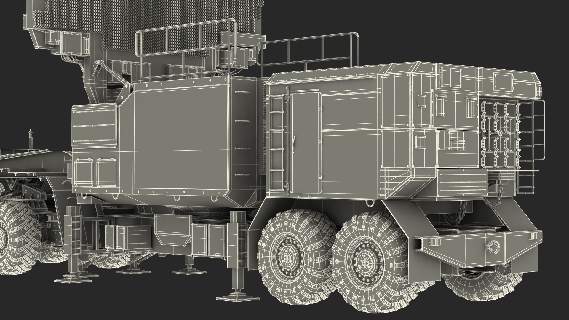 MAZ 74106 with 64N6 Big Bird Radar Camouflage Rigged 3D