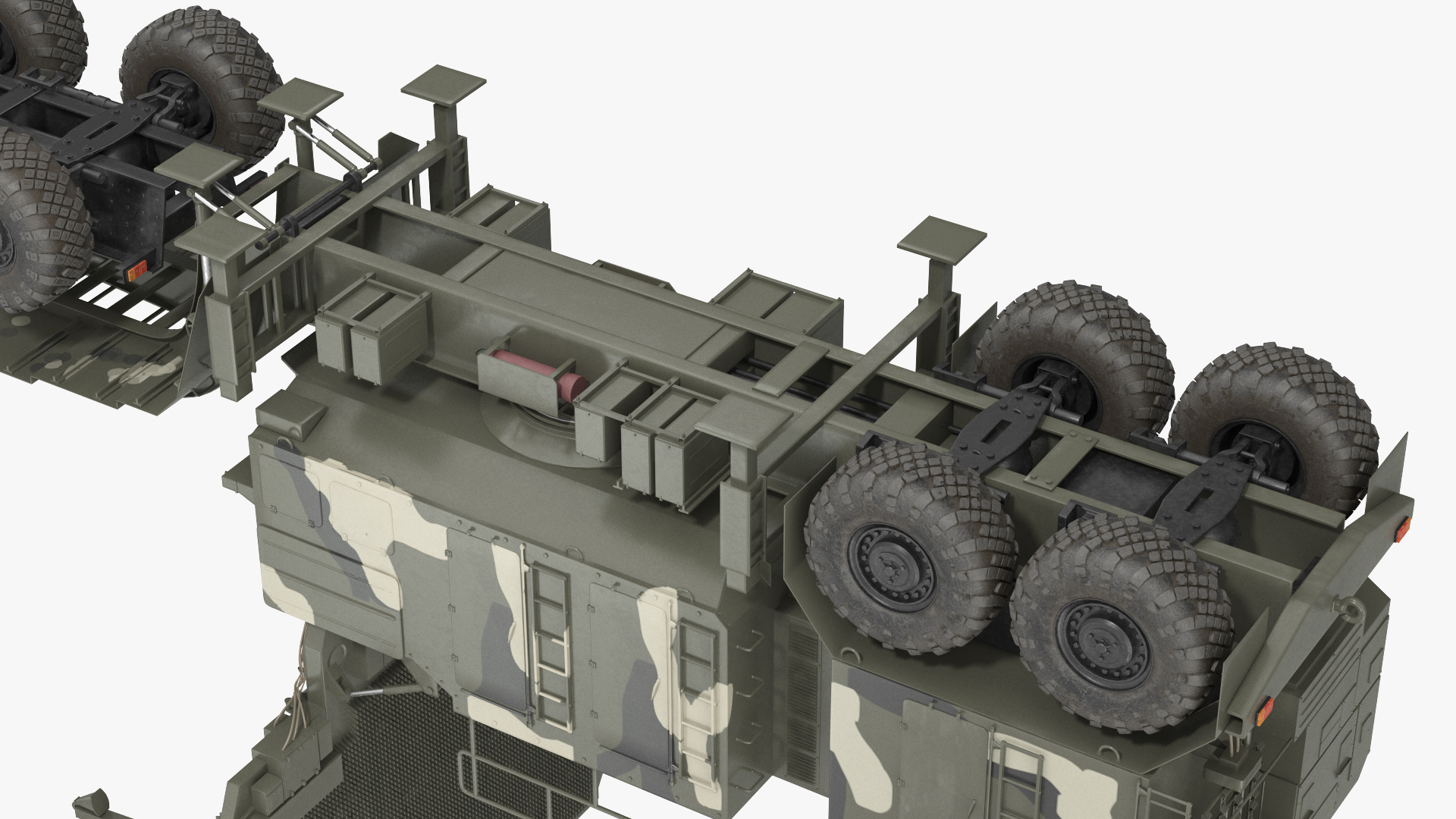 MAZ 74106 with 64N6 Big Bird Radar Camouflage Rigged 3D