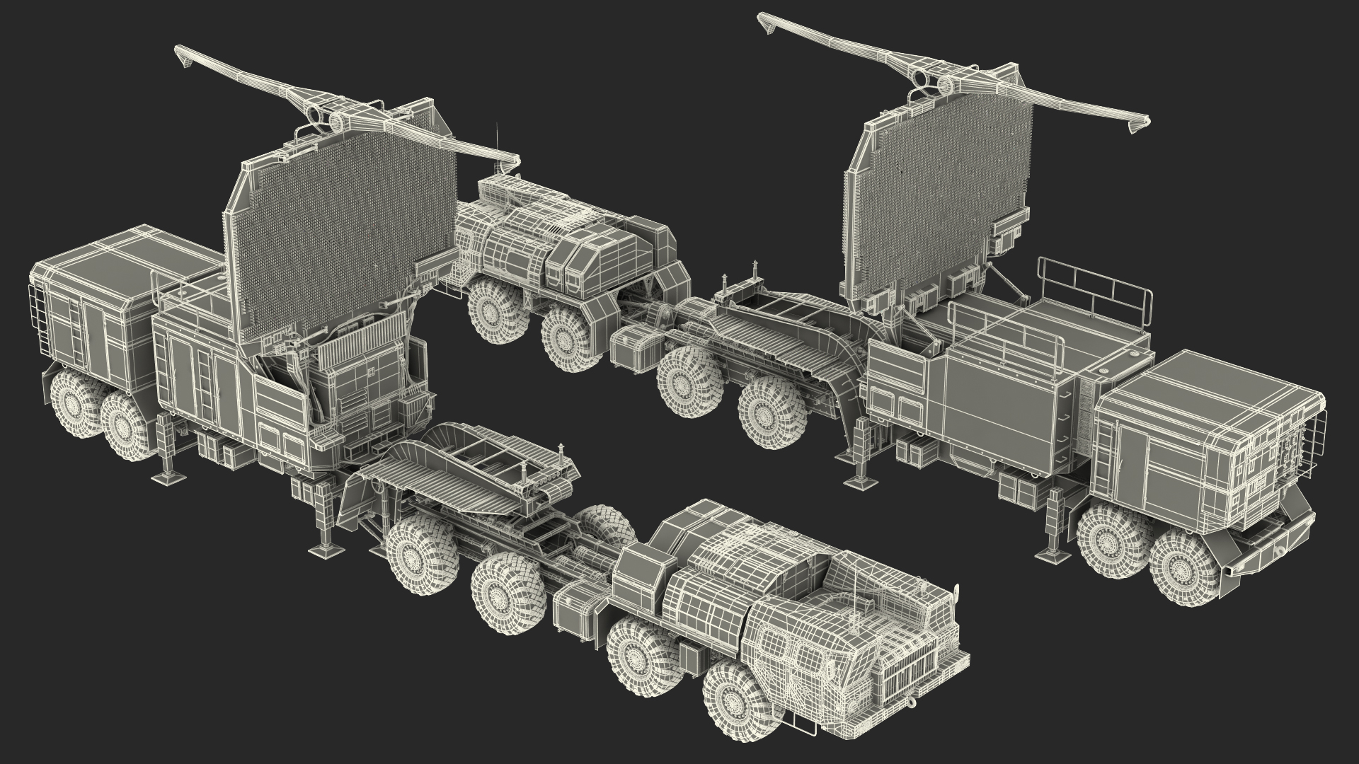 MAZ 74106 with 64N6 Big Bird Radar Camouflage Rigged 3D