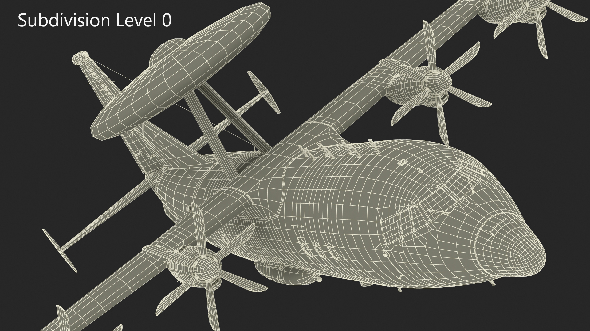 Airborne Early Warning and Control Aircraft Rigged for Maya 3D model