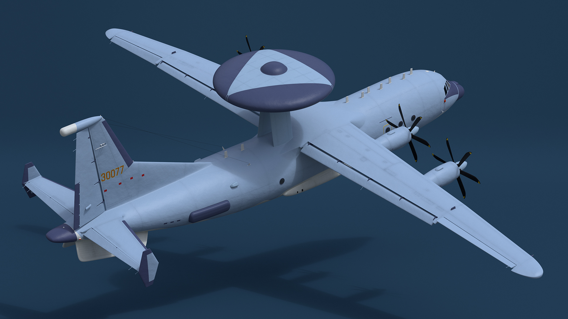 Airborne Early Warning and Control Aircraft Rigged for Maya 3D model