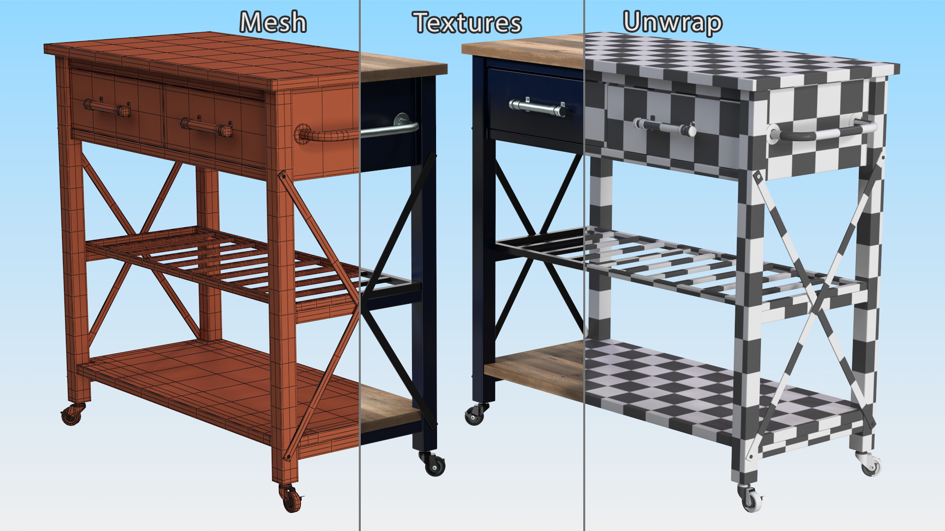 3D model Zarmig Kitchen Cart Black